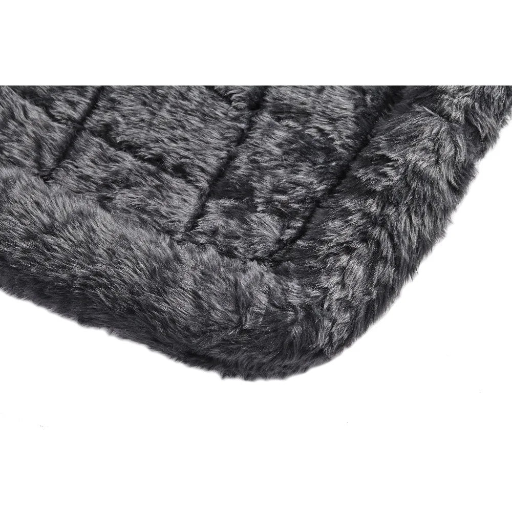 Small Gray Quiet Time Dog Bed Cozy Calming Anti-Anxiety Pet Mat for Small Dogs Cats Puppies Comfortable Washable Non-Slip