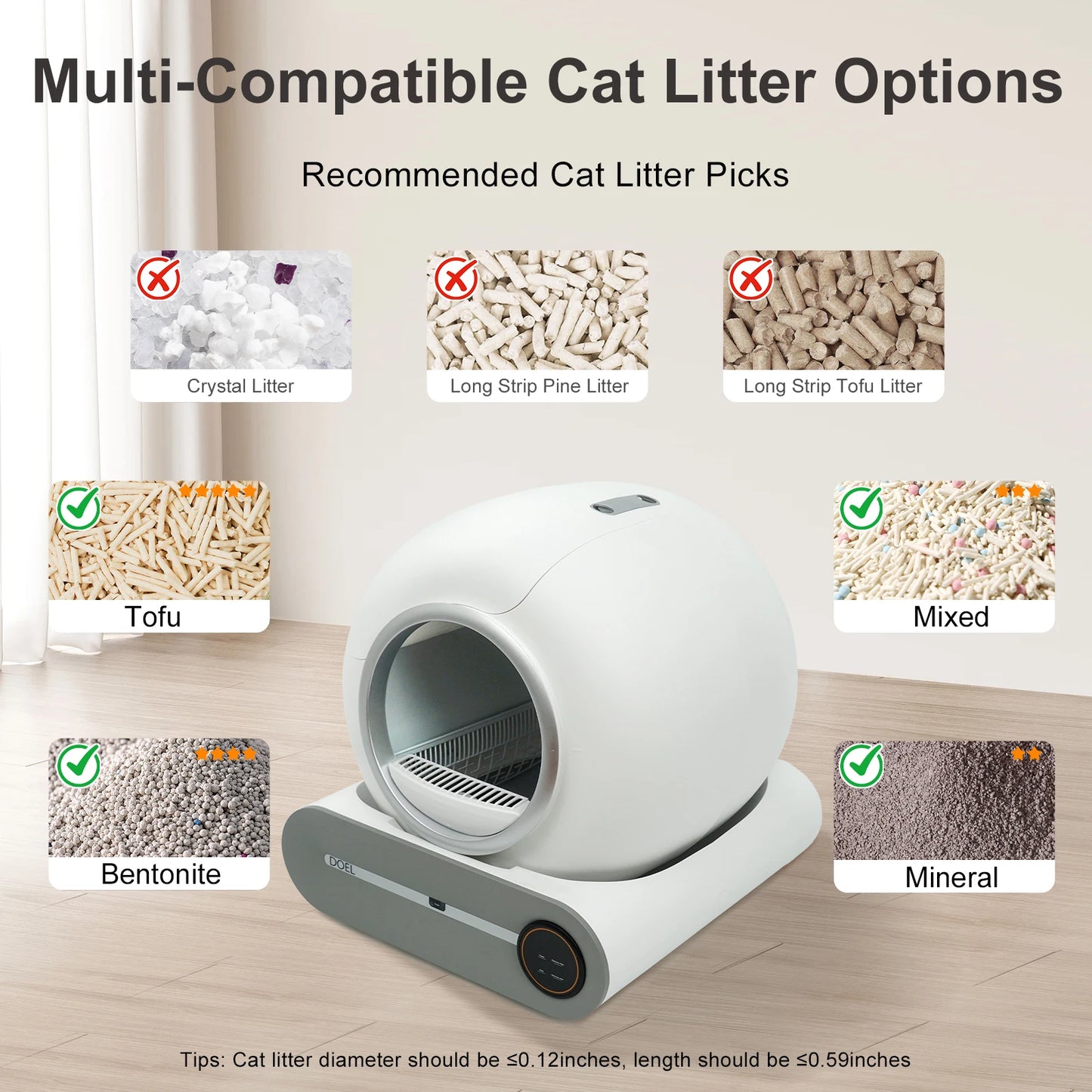 DOEL Smart Self Cleaning Cat Litter Box WiFi App Control