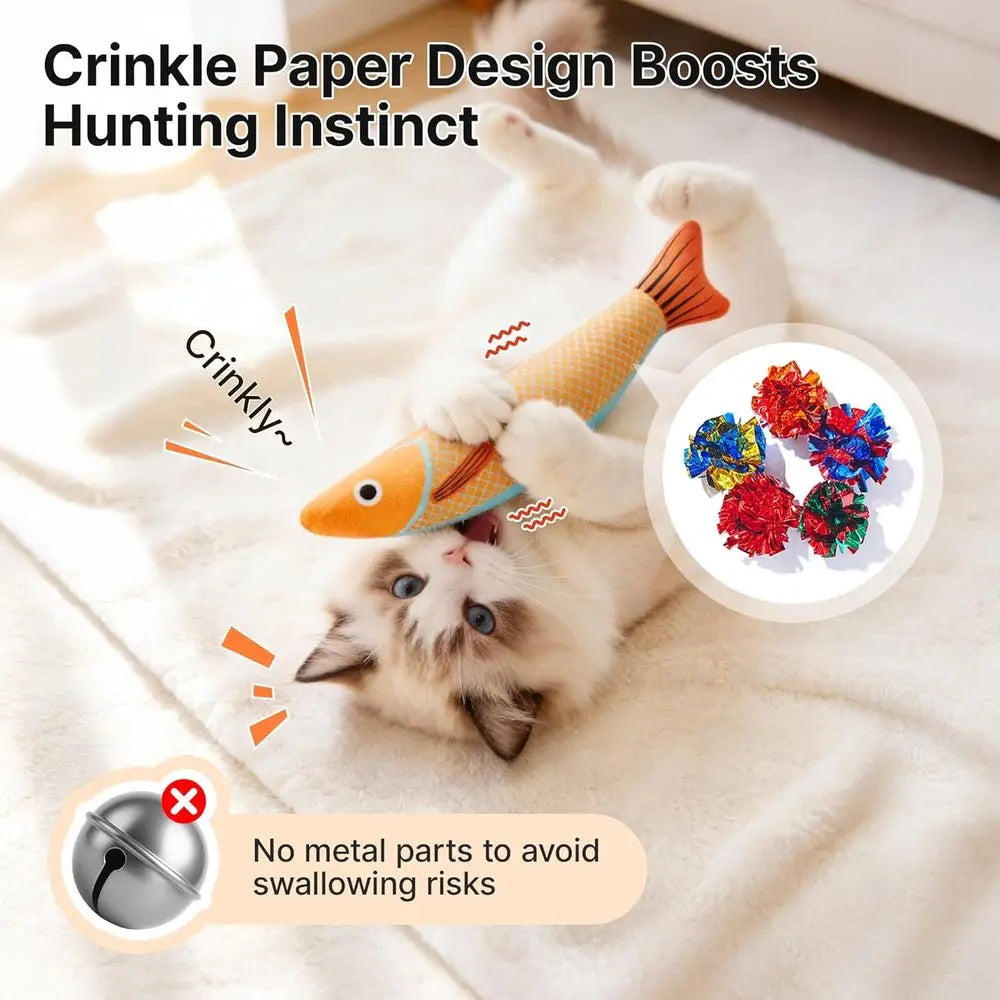 Catnip Crinkle Toys Three Pack For Interactive Kitten Exercise