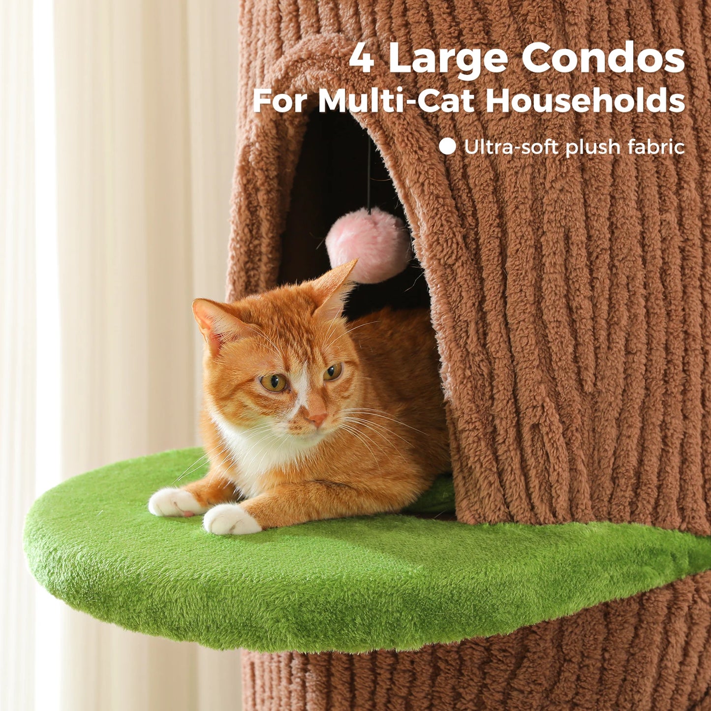 PAWZ Road Large Cat Tree With Four Condos And Scratching Post