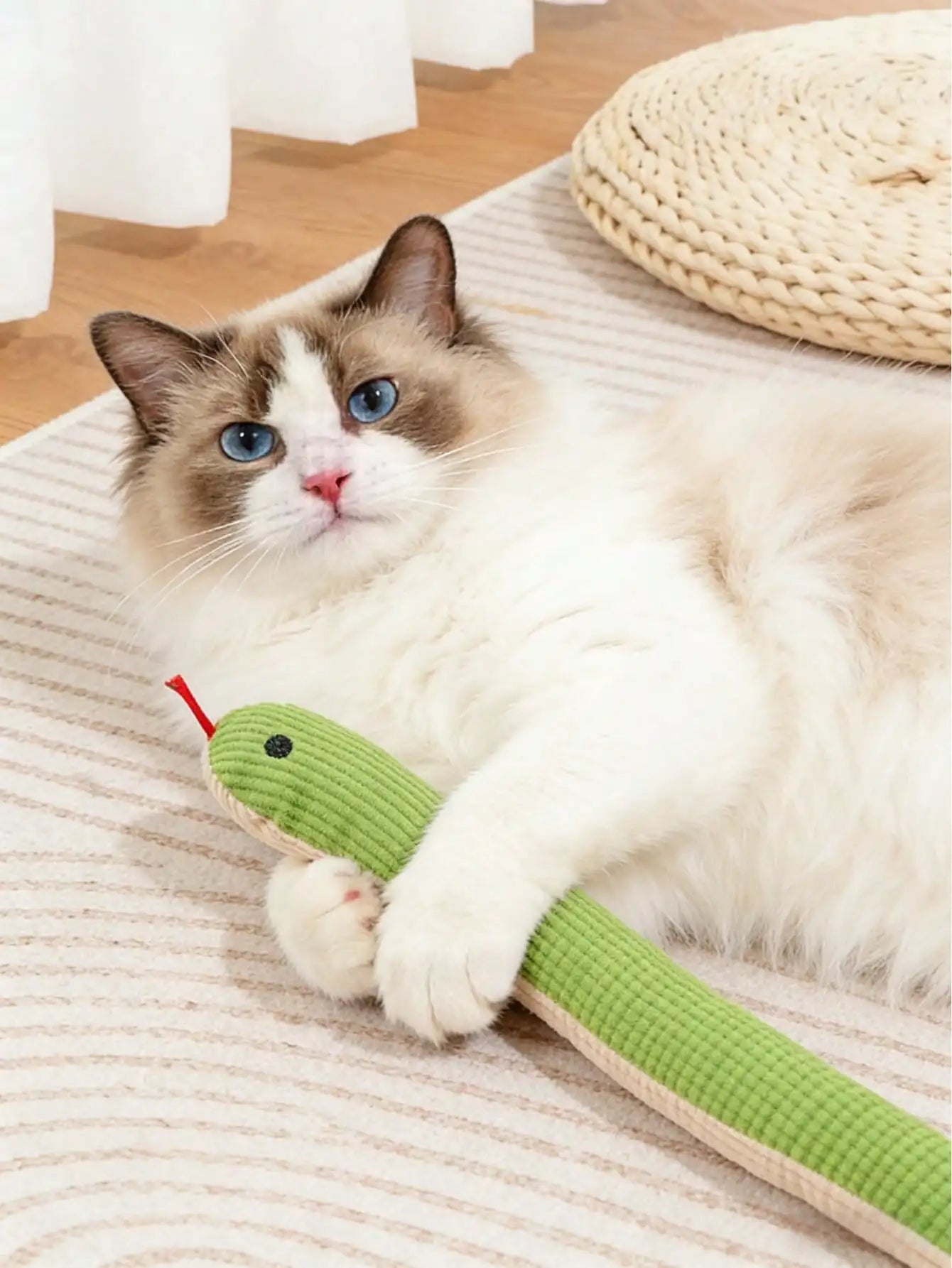 2pcs/Set Cat Toys Snake, Soft Linen Texture Rattle Stick, 13-Inch Plush Snake Toy With Realistic Rustling Sound, Interactive Hunting Toys For Cats And Small Dogs, Suitable For Various Indoor Cats And Dogs