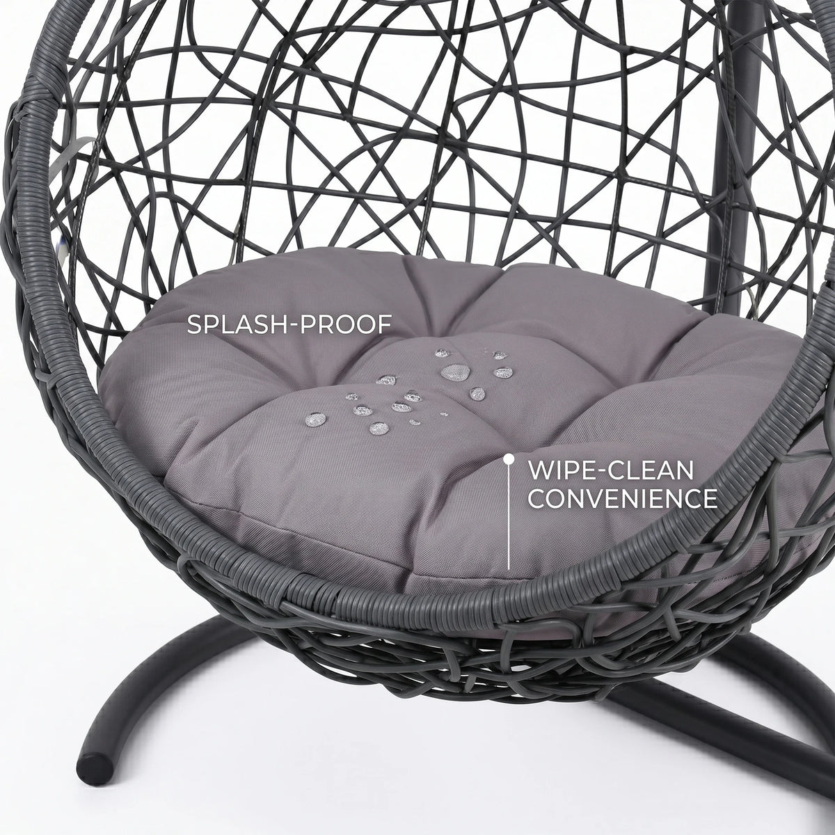 Hanging Rattan Cat Swing Bed With Sturdy Floor Stand