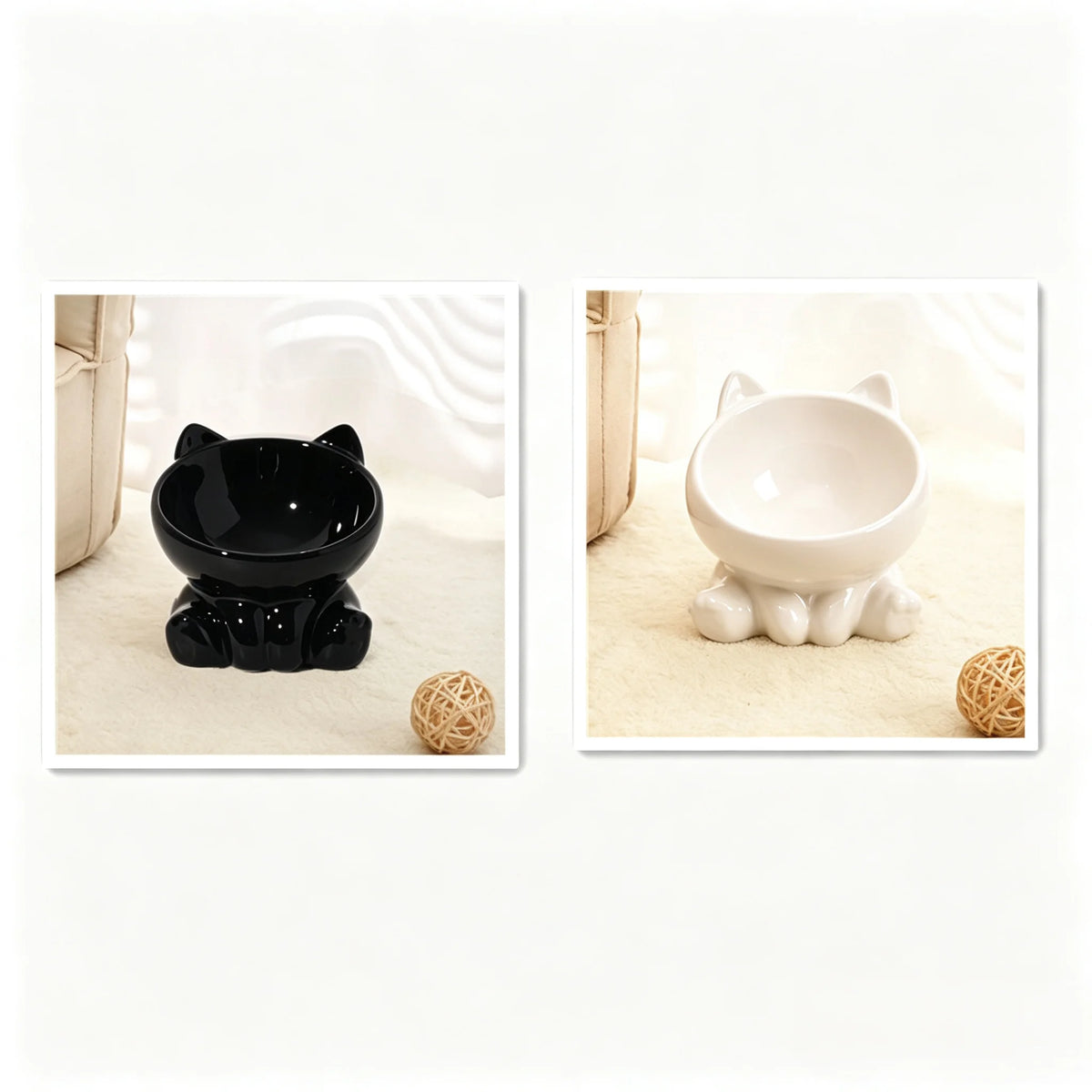 Ceramic Neck Guard Oblique Mouth Cat And Dog Food Bowl