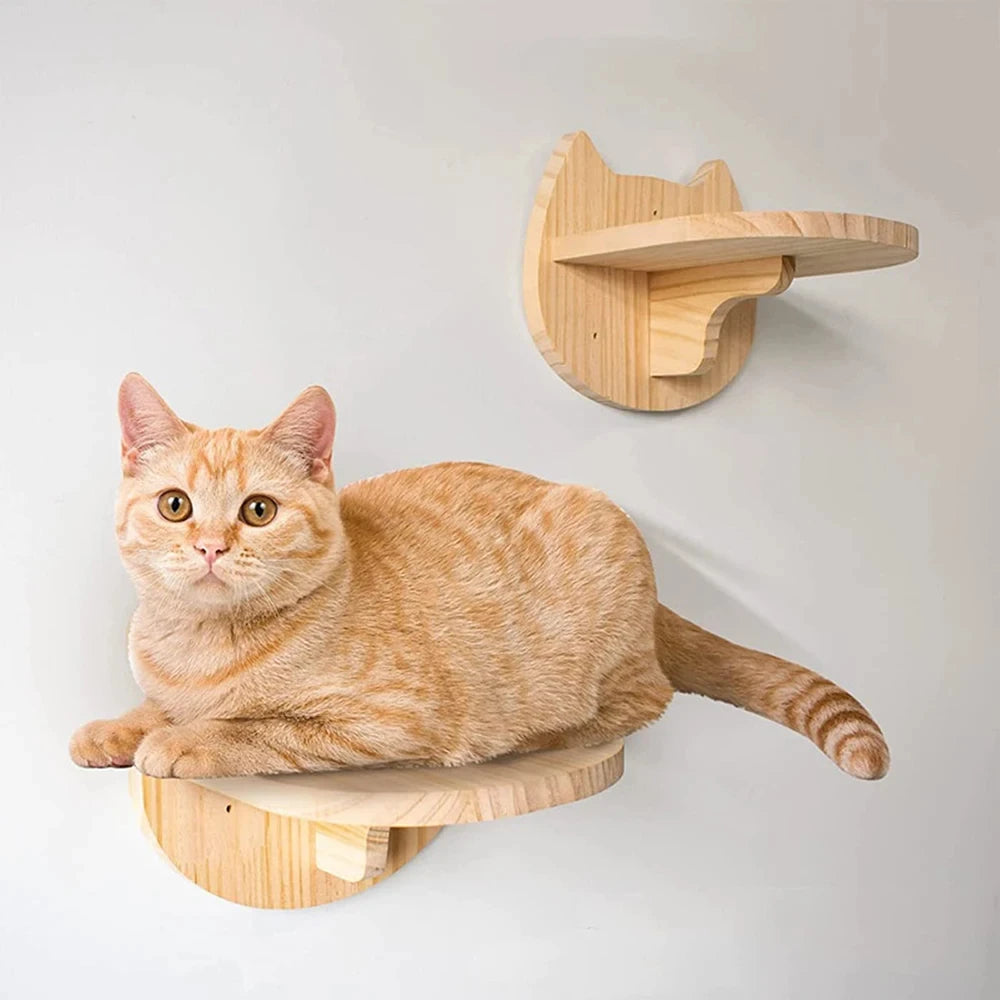 CWV Wall Mounted Cat Climbing Ladder Hammock Scratching Post Perch