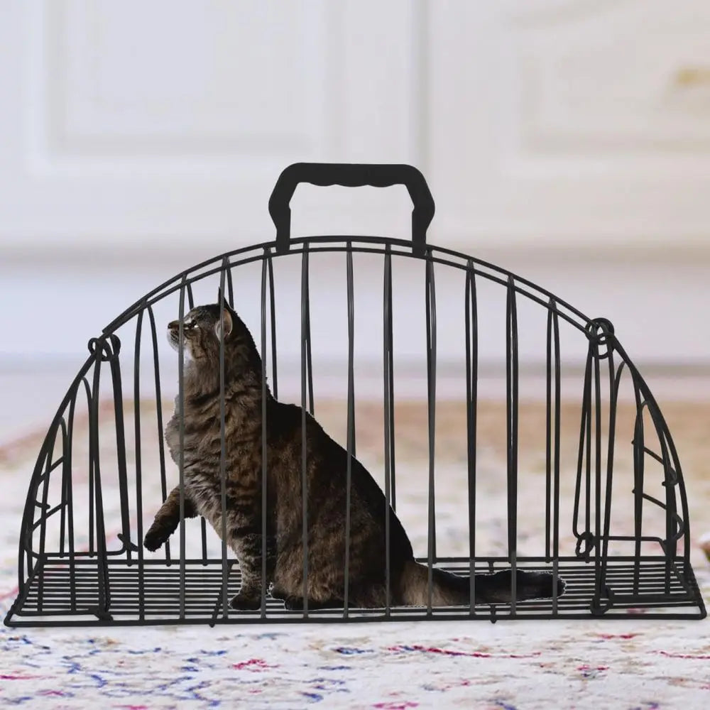 18-Inch Metal Cat Bathing and Drying Cage with Anti-Scratch Grooming Enclosure for Home Use