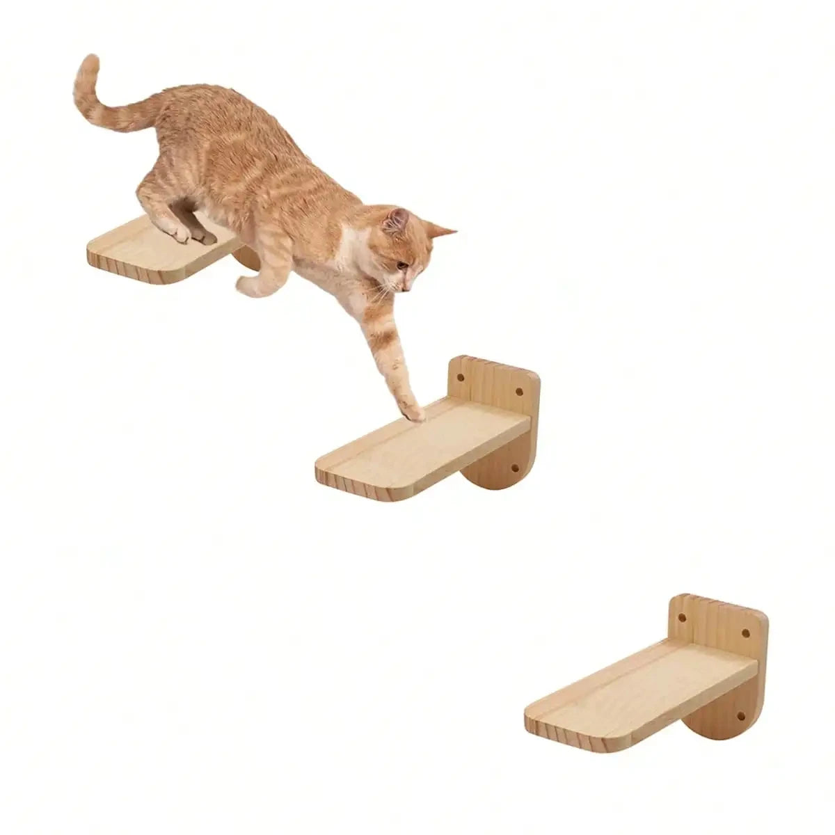 CWV Wall Mounted Cat Climbing Ladder Hammock Scratching Post Perch