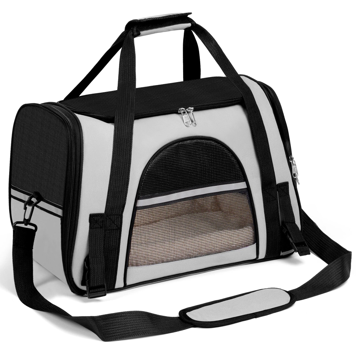 Dog Carrier for Small, Medium Pet Carriers Up to 15Lbs Cat Carrier Soft-Sided Puppy Cat Bag Portable Foldable Airline Approved