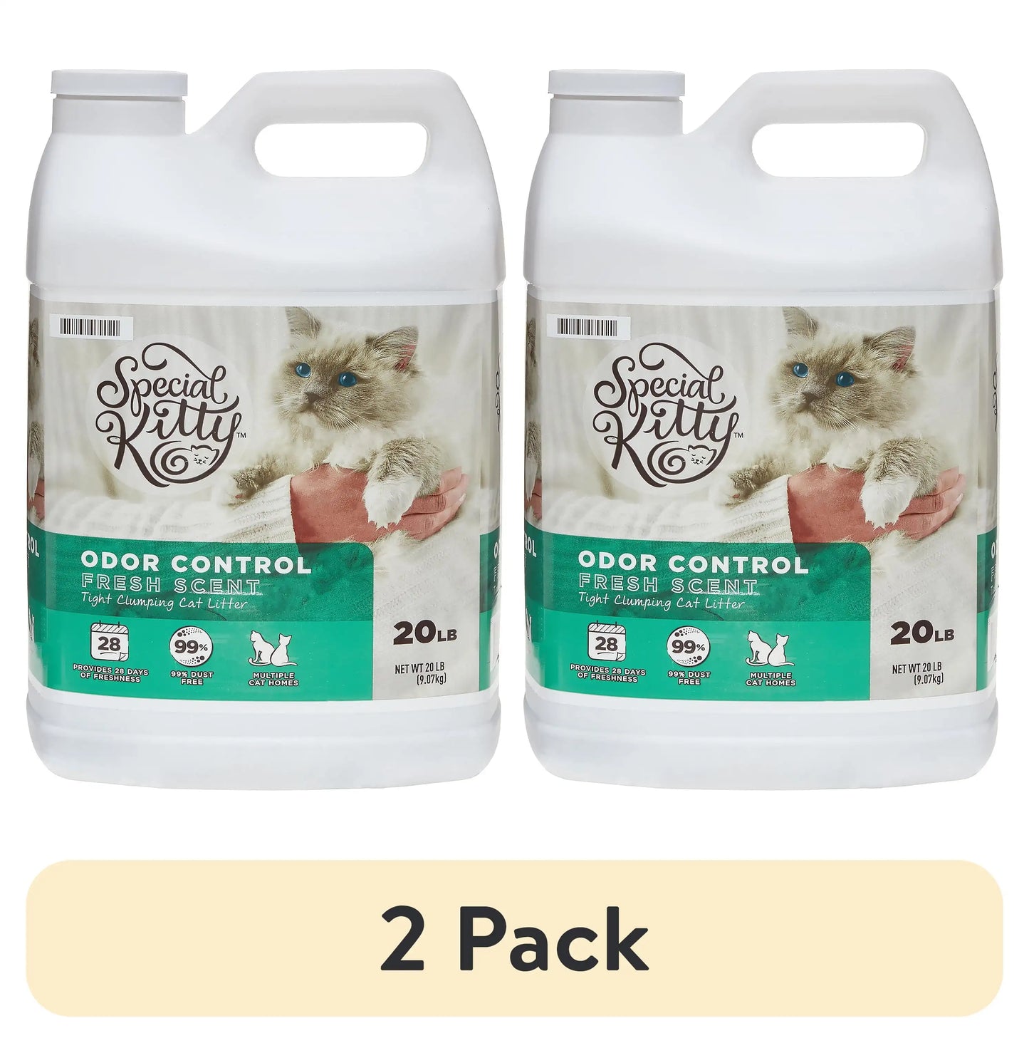 4-Pack Special Kitty Clumping Clay Cat Litter Fresh Scent 20lbs Jug Odor Control Fast Clumping Cat Sand for All Cats
