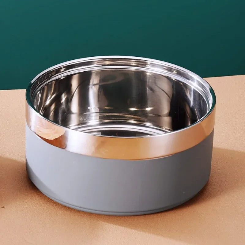 Dog Food Bowl Stainless Steel Dog Bowl Double-layer Water Bowls for Dogs Feeding Non-slip Cat Drinking Bowls Feeder Pet Supplies