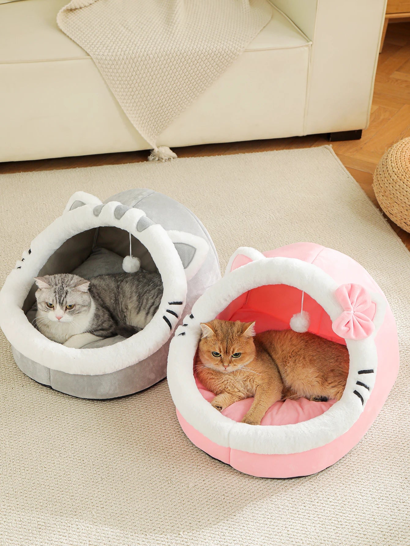 Cute And Soft Cat House Super Cat Bed Warm Deep Sleep Comfort  Cat Bed Pets Tent Cozy Cave Nest Small Dog Mat Bag