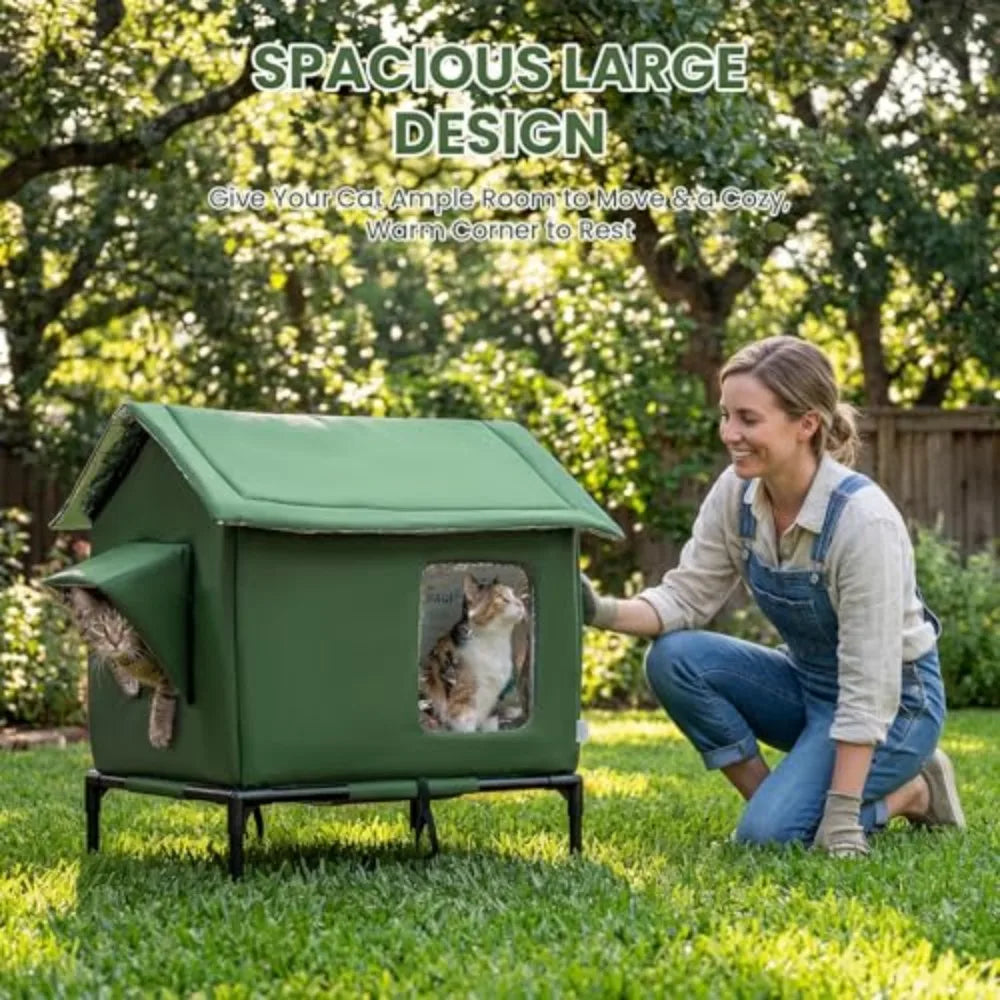 Weatherproof Outdoor Cat House Insulated Shelter For Stray Cats