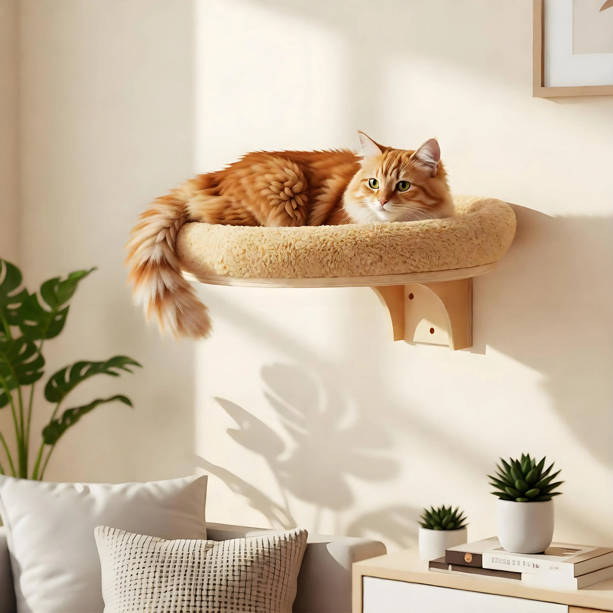 CWV Wall Mounted Cat Climbing Ladder Hammock Scratching Post Perch