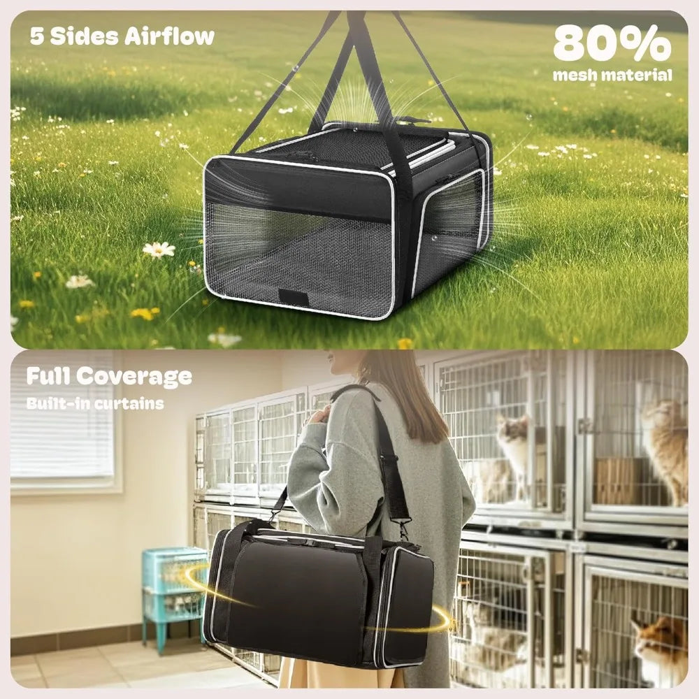 SHARLOVY Expandable Cat Carrier TSA Approved for Small Pets