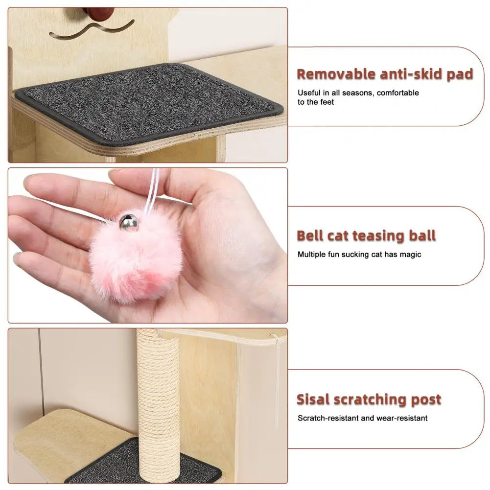 Over Door Cat Tree With Scratching Post And Climbing Shelves
