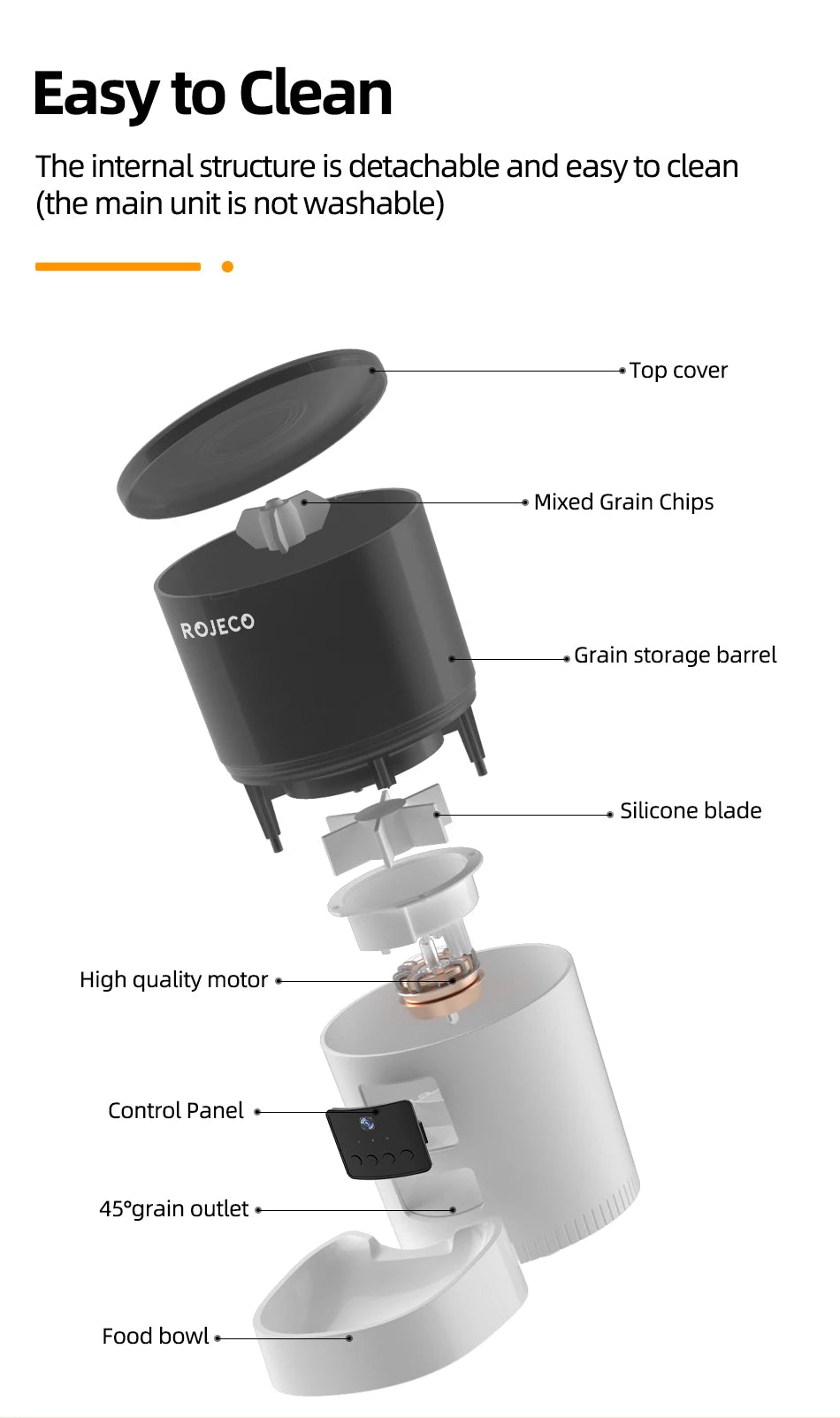 ROJECO Automatic Cat Feeder With Camera Video And Remote Control