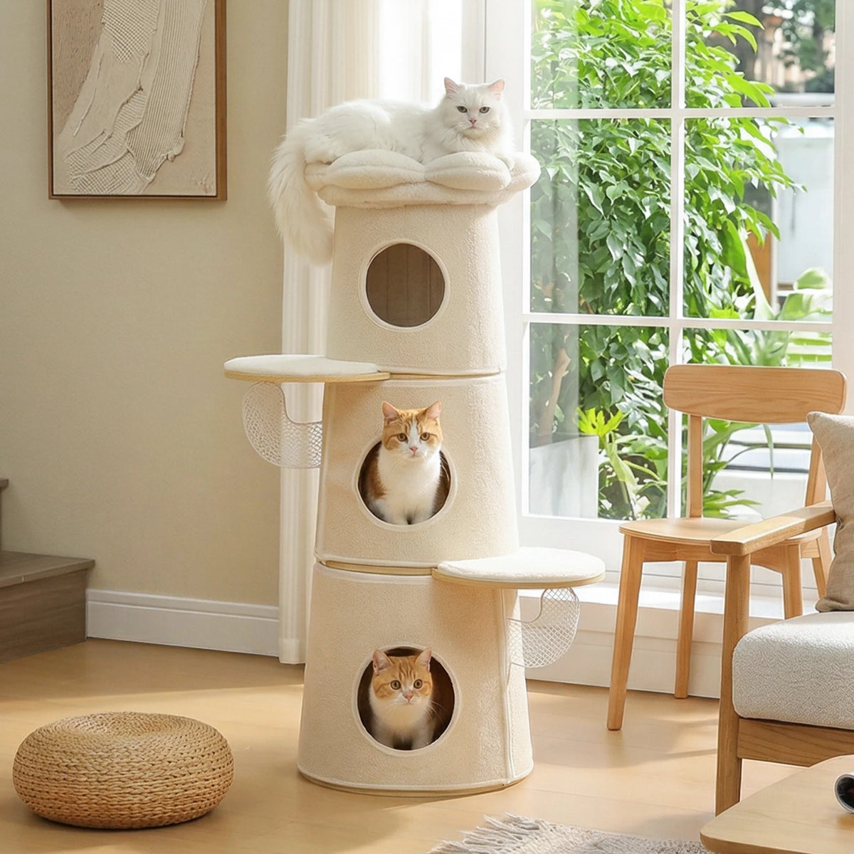 PAWZ Road Modern Cat Tree With Condos And Flower Perch