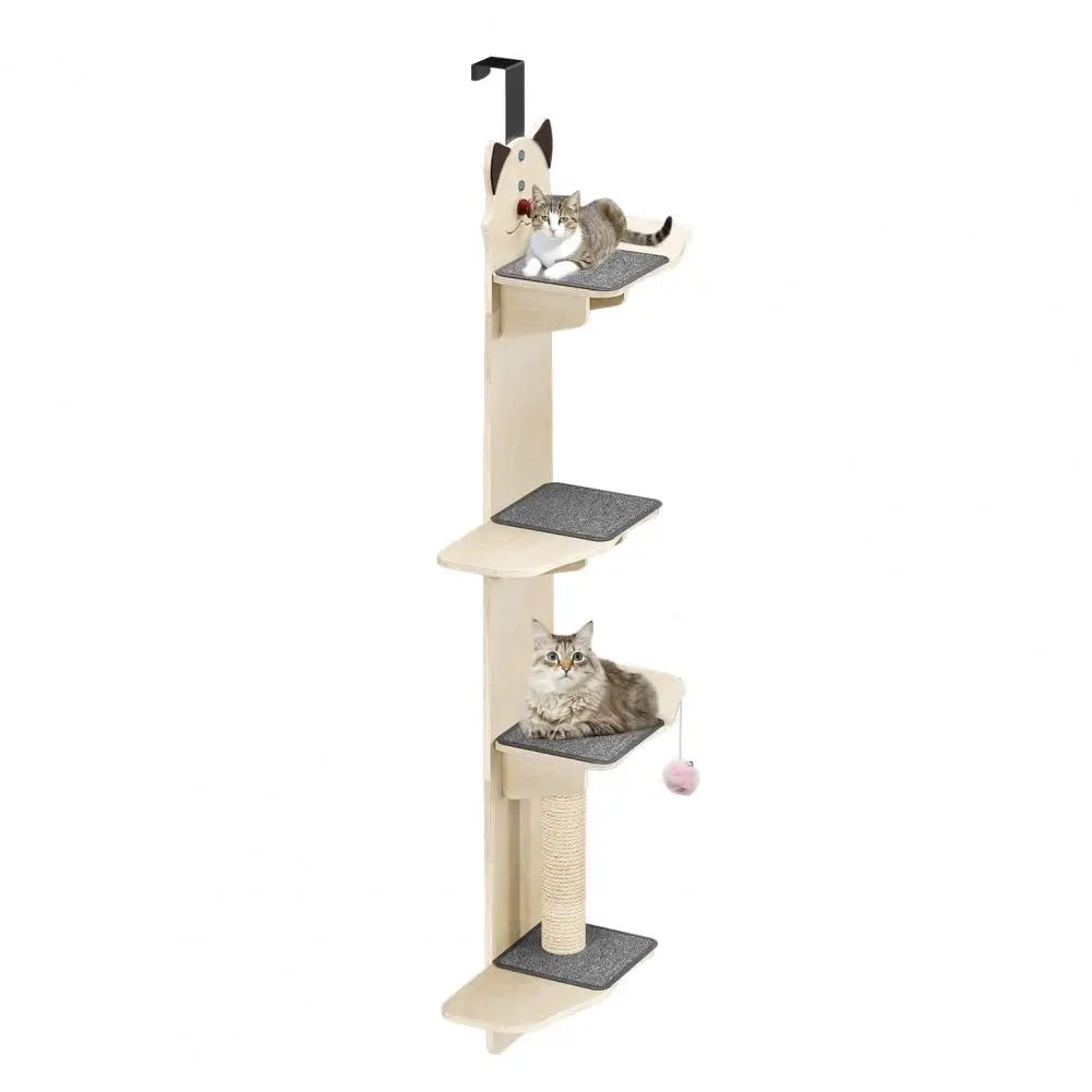 Over Door Cat Tree With Scratching Post And Climbing Shelves
