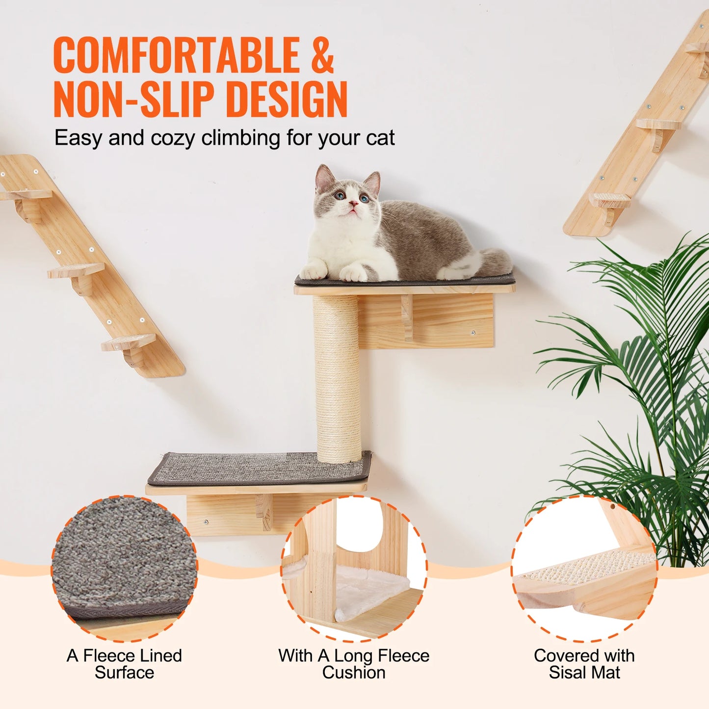 SucceBuy Cat Wall Shelves And Perches With Jumping Boards
