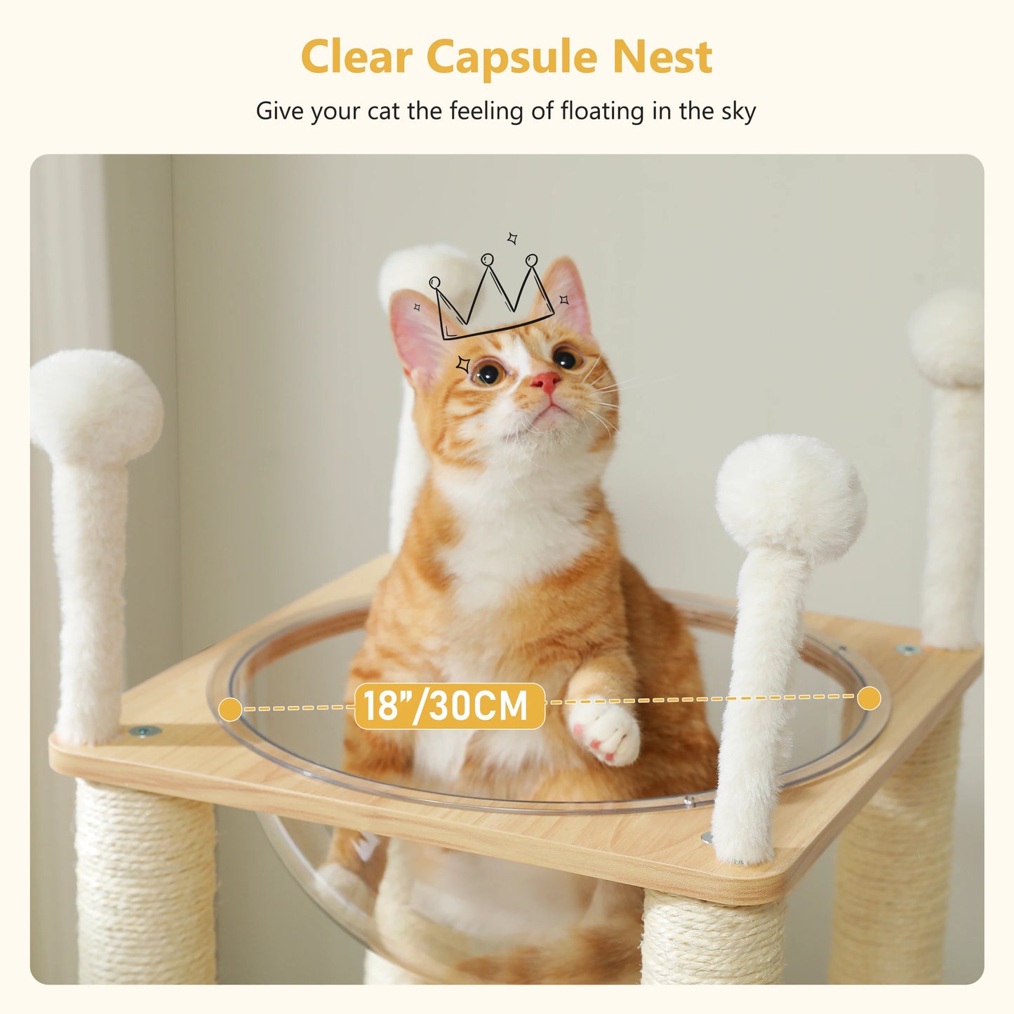 PETEPELA Modern Cat Tree Tower With Two Floor Condo And Scratching Posts