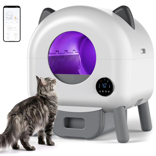 Automatic Self Cleaning Cat Litter Box, 72L Large Capacity For Multiple Cats, App Controlled, Odor Control, Quiet Safe Design
