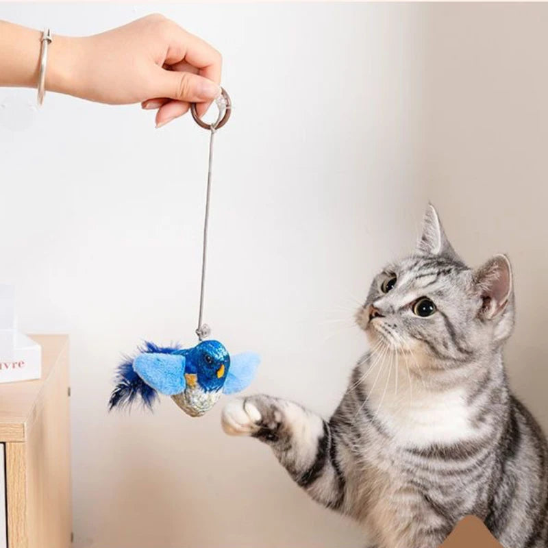 Indoor Interactive Cat Toy Bird Teaser Wall Hanging