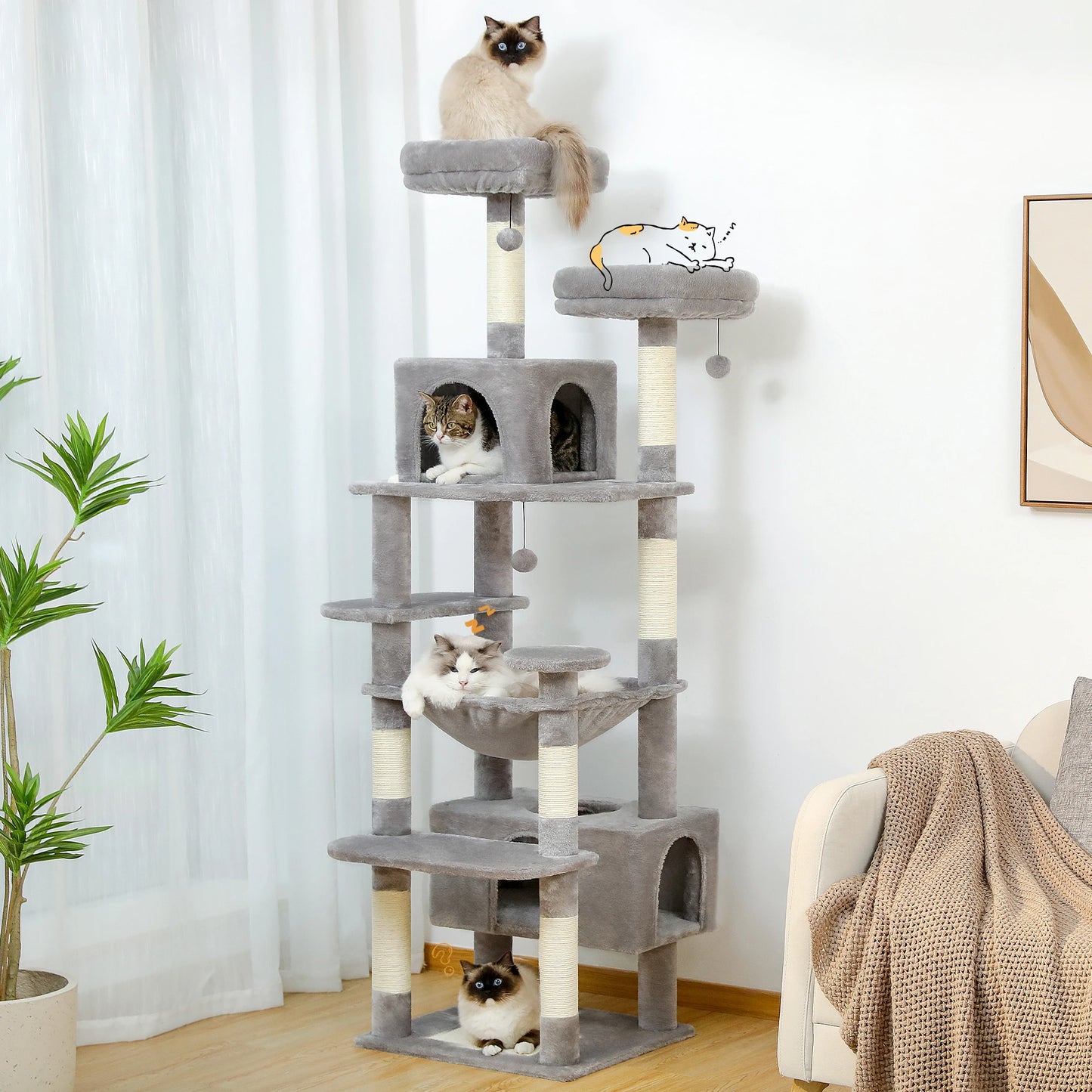 PAWZ Road Cat Tree And Tower With Indoor Scratching Posts