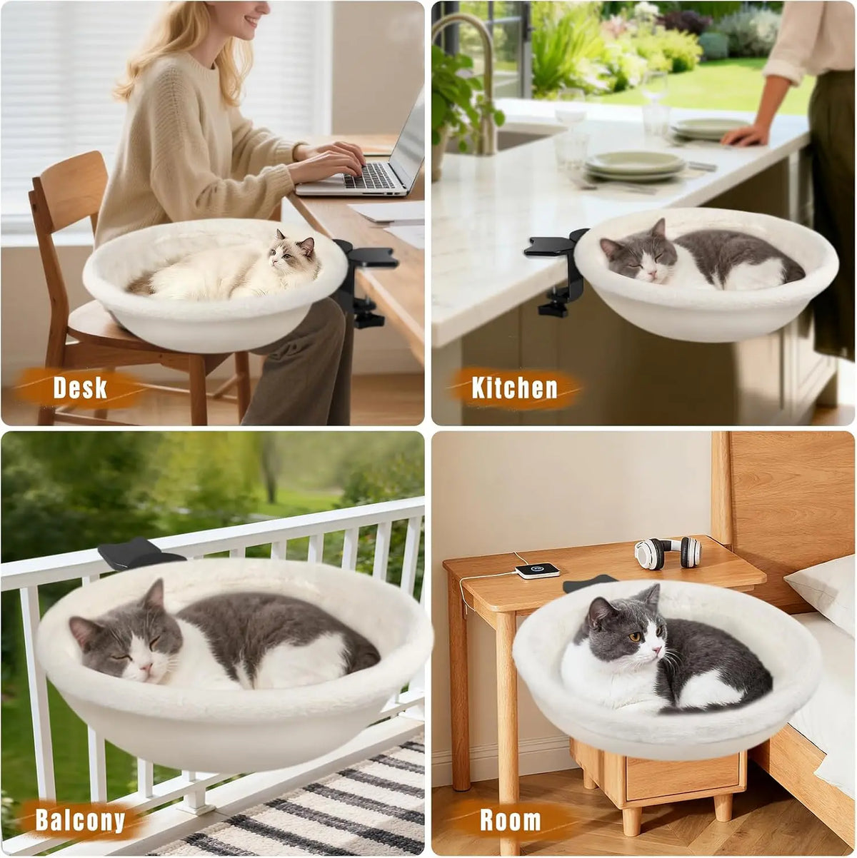Adjustable Cat Window Perch No Drill Mount Washable Hammock Bed