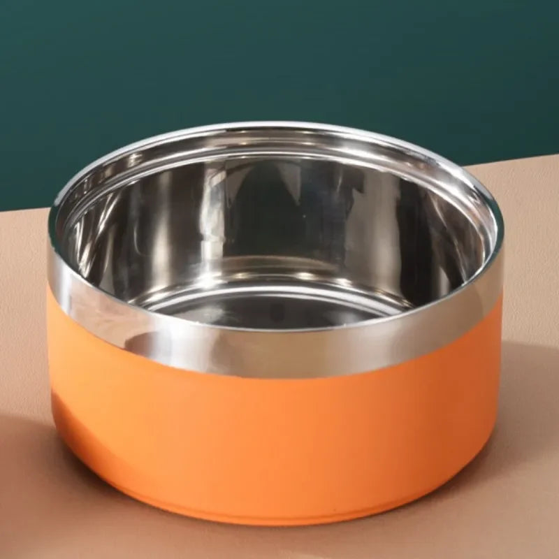 Dog Food Bowl Stainless Steel Dog Bowl Double-layer Water Bowls for Dogs Feeding Non-slip Cat Drinking Bowls Feeder Pet Supplies