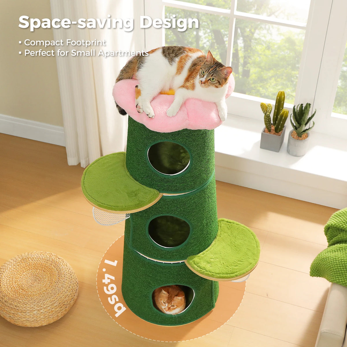PAWZ Road Modern Cat Tree With Condos And Flower Perch