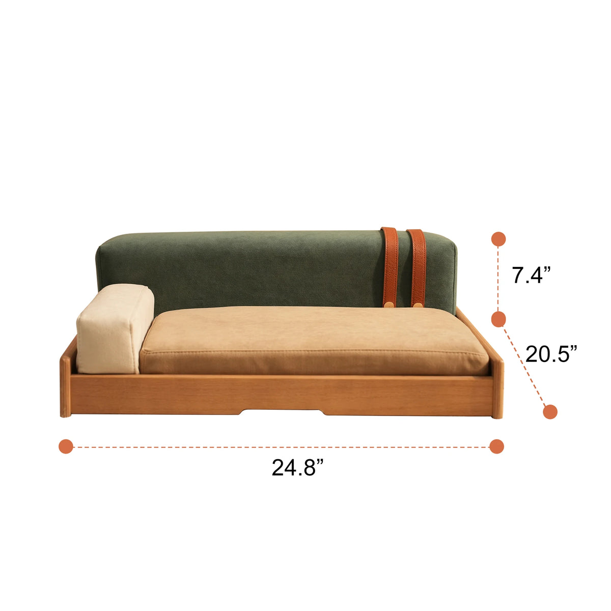 Modern Oak Veneer Pet Bed With Removable Cushion Indoor
