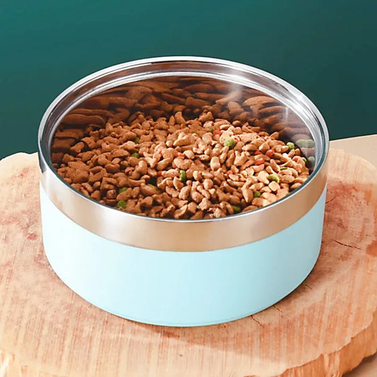 Dog Food Bowl Stainless Steel Dog Bowl Double-layer Water Bowls for Dogs Feeding Non-slip Cat Drinking Bowls Feeder Pet Supplies