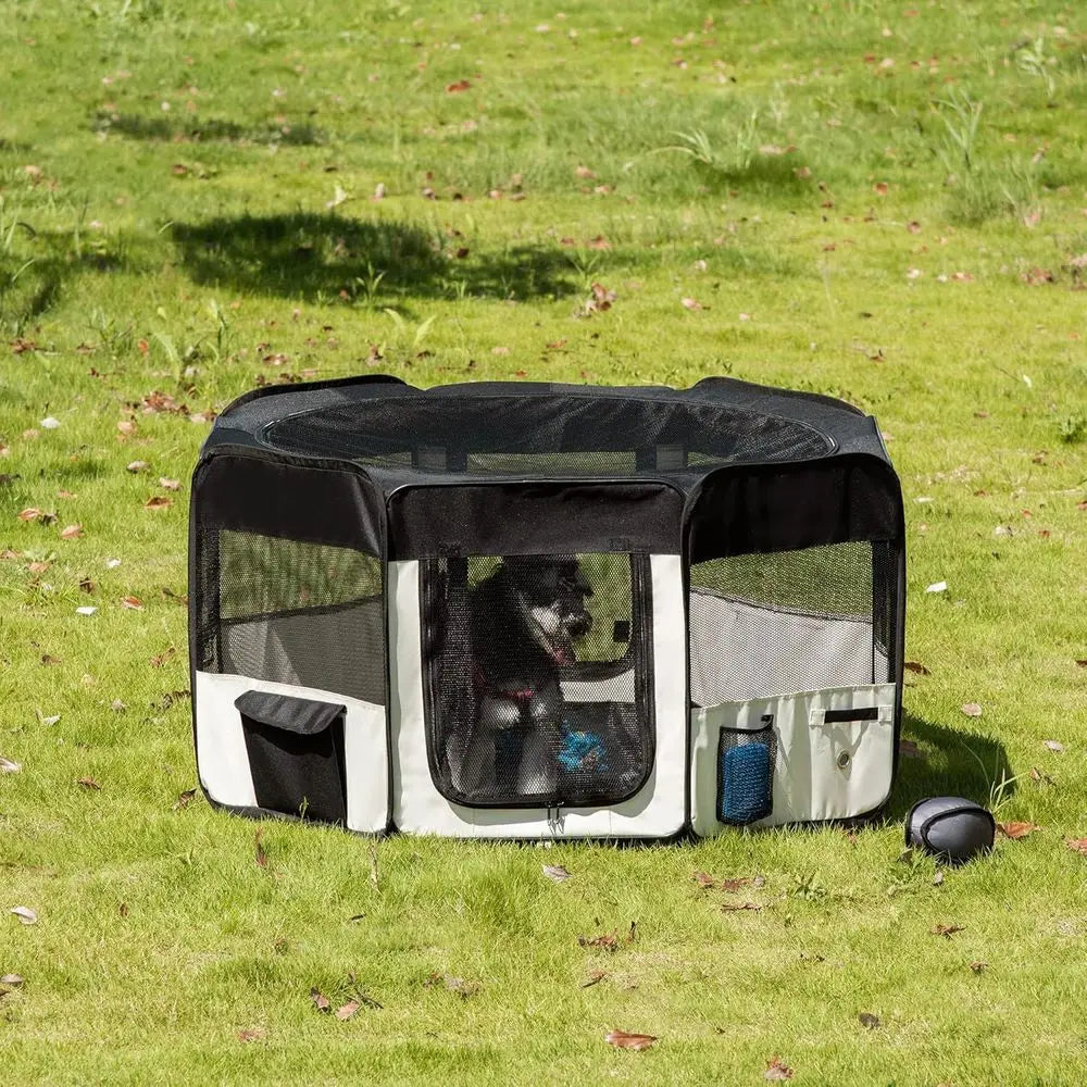 Portable Pet Playpen With Carry Bag For Dogs And Cats
