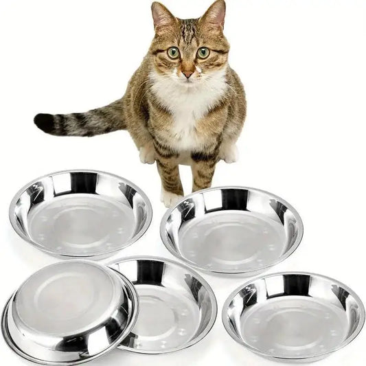 Stainless Steel Slip Resistant Cat Bowl With Anti Tip Base by Annie N Poe Cattastic Supplies