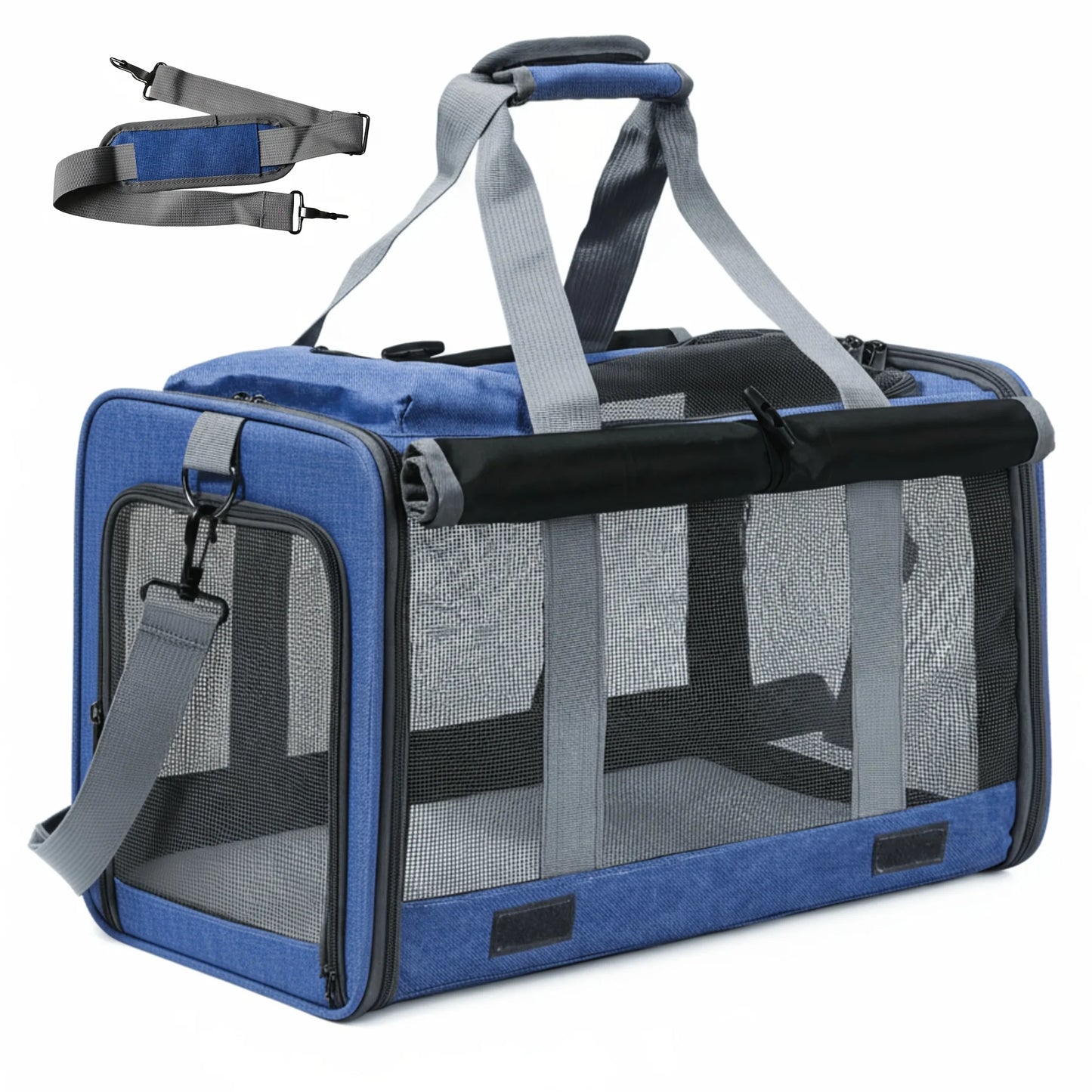 Airline Approved Soft Sided Pet Carrier With Breathable Mesh Leash