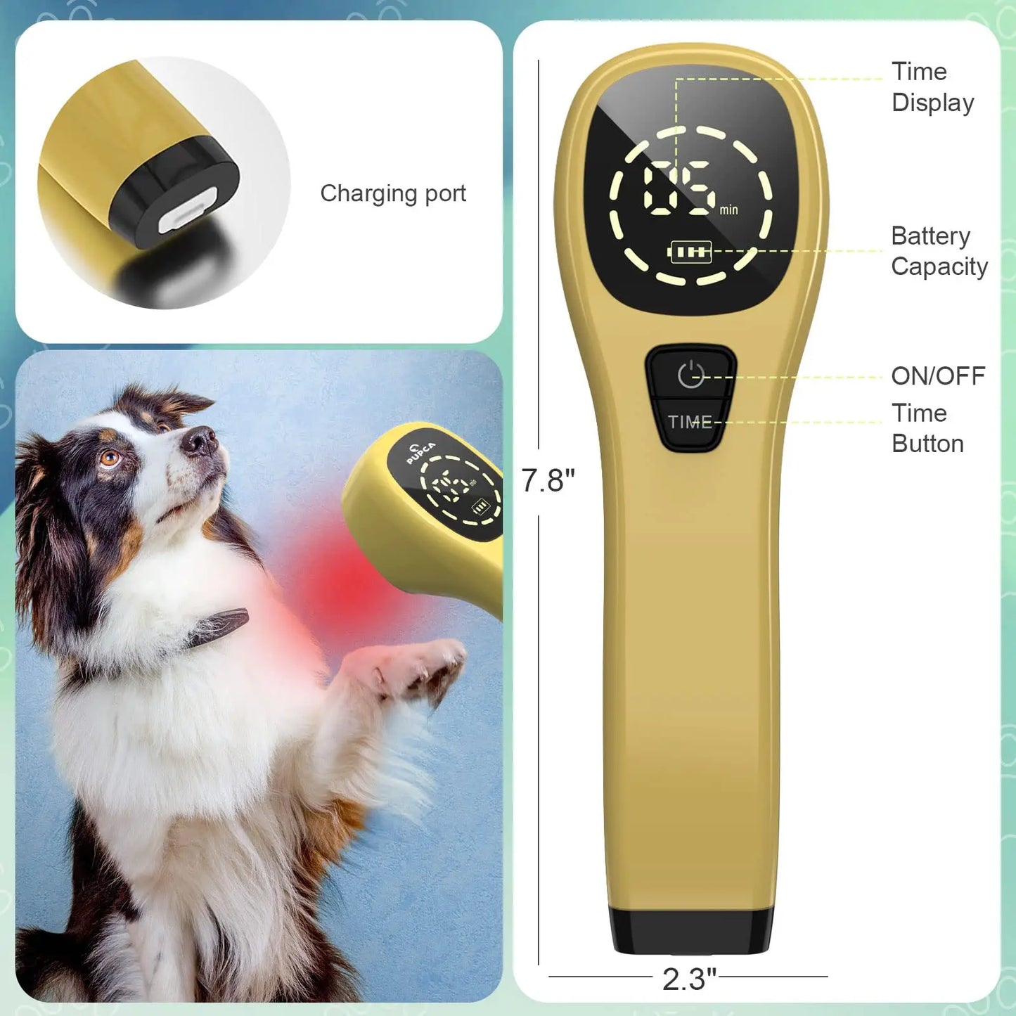 Pet Pain Relief  650nm 808nm Cold Low Level Laser Red Light Therapy Device Dog Cat Body Physical Muscle Therapy Equipment