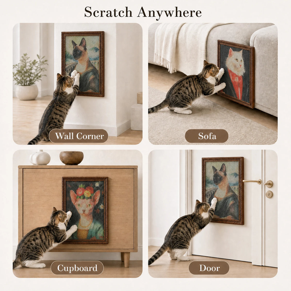 PAWZ Road 3-Pack Corrugated Cat Scratcher With Adhesive Strips