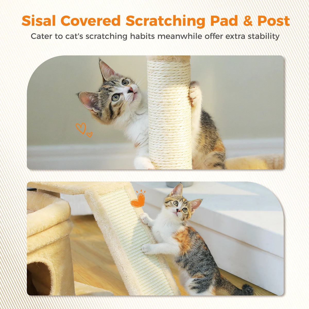 PAWZ Road Indoor Cat Tree With Sisal Scratching Post Perch