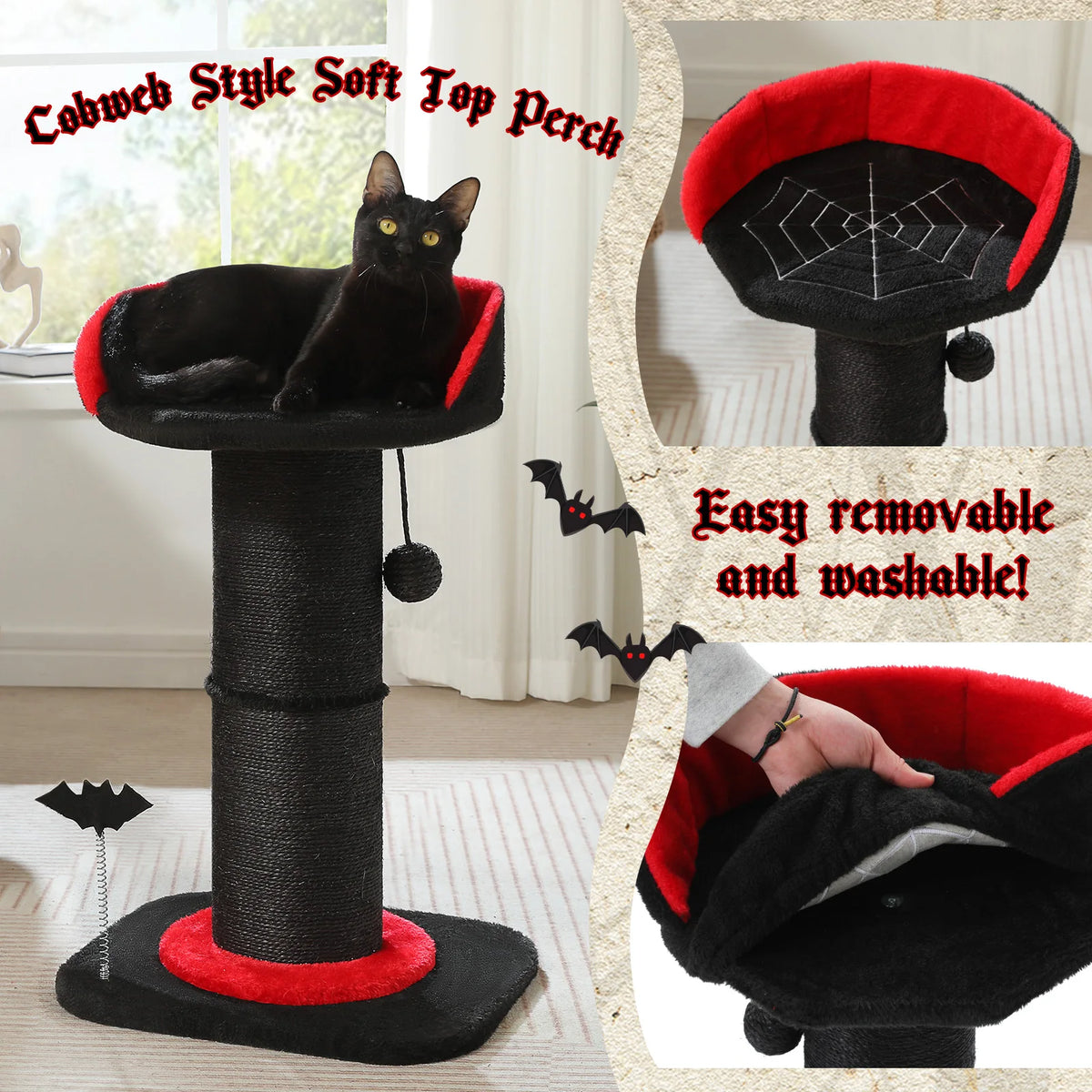Pawz Road Tall Cat Scratching Post With Removable Bed