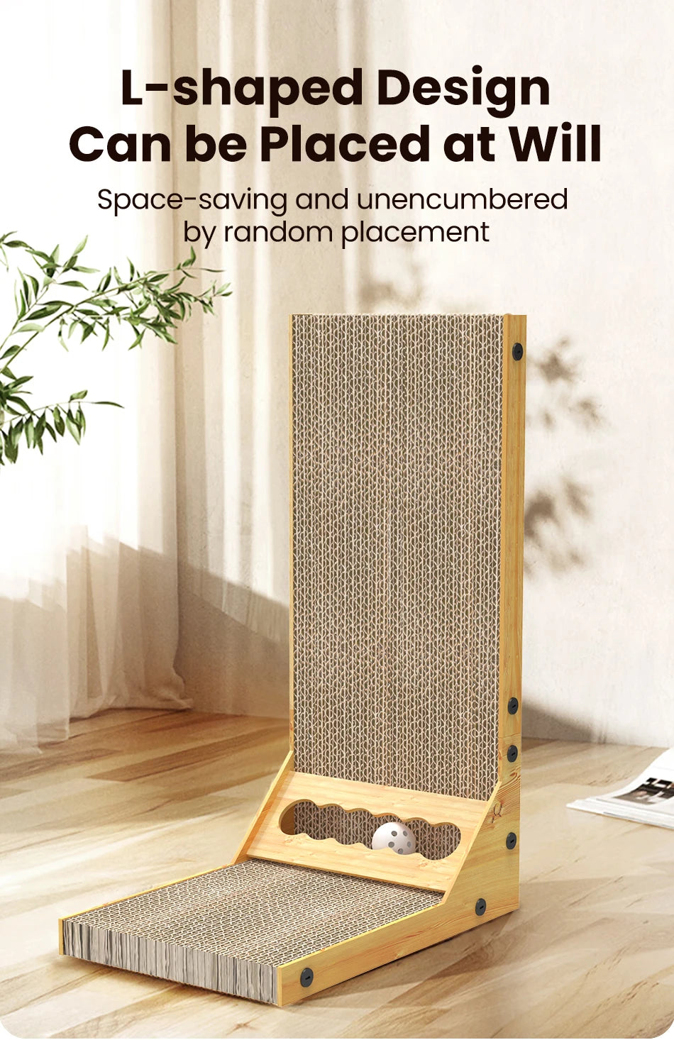 ROJECO Cat Scratcher Cat Scratching Board For Cats Toys L-Shaped Claw Grinding Scraper Mat Cat Furniture Protector Accesories