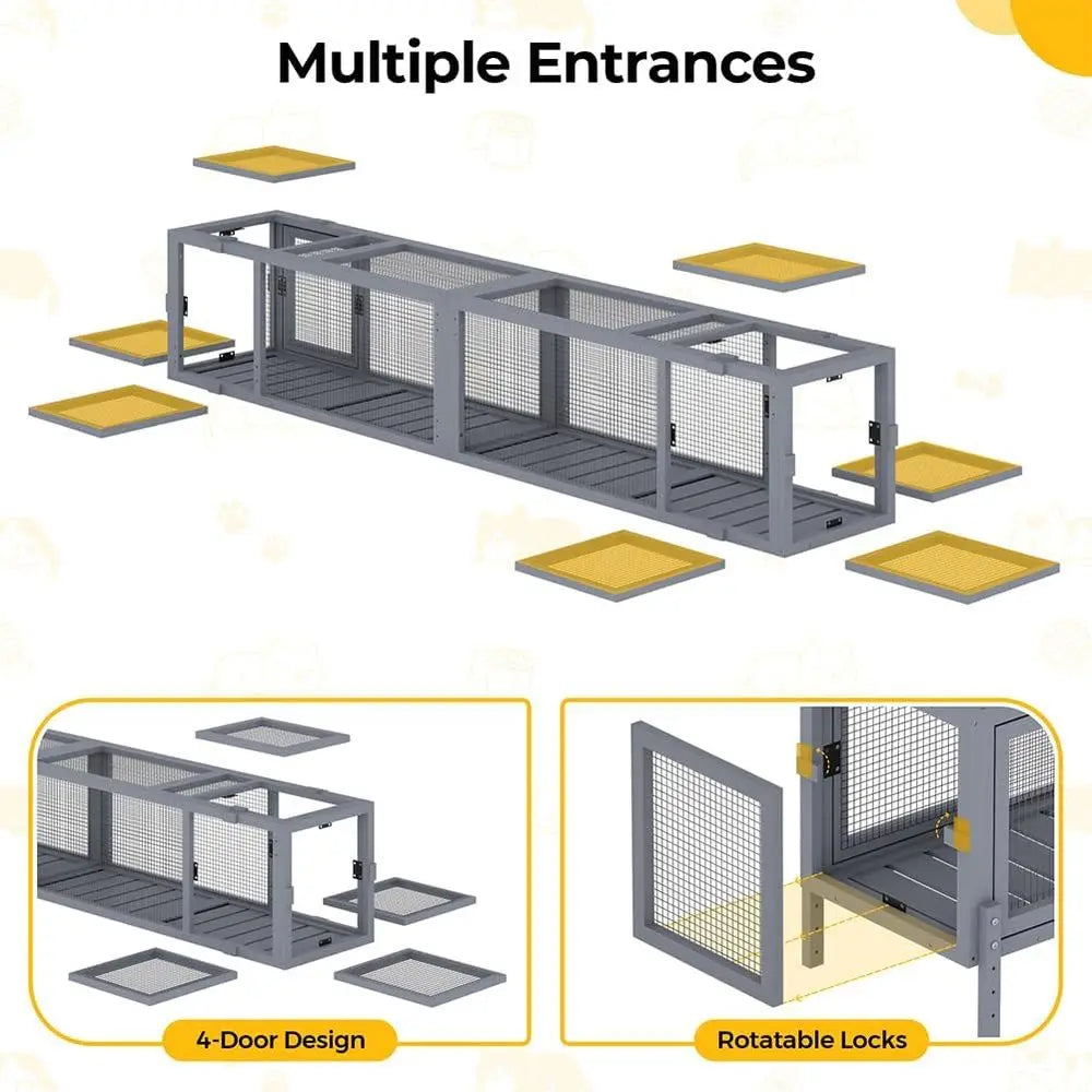 Configurable Window Catio with Multi-Level Cat Tunnel and Play Platforms for Indoor/Outdoor Use