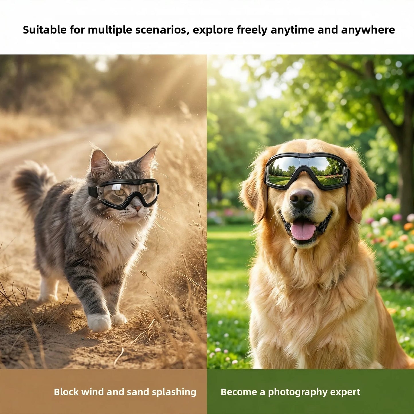 Pet Goggles For Cats And Dogs Sunglasses And Soft Carrier