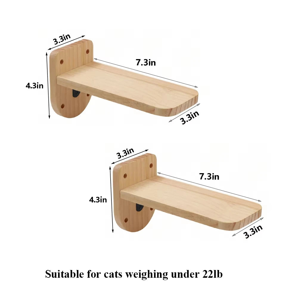 39.4In Wall-mounted Cat Roped Bridge for Indoor Cats Steps with Sisal Wall Wooden Furniture for Sleeping Playing Climbing