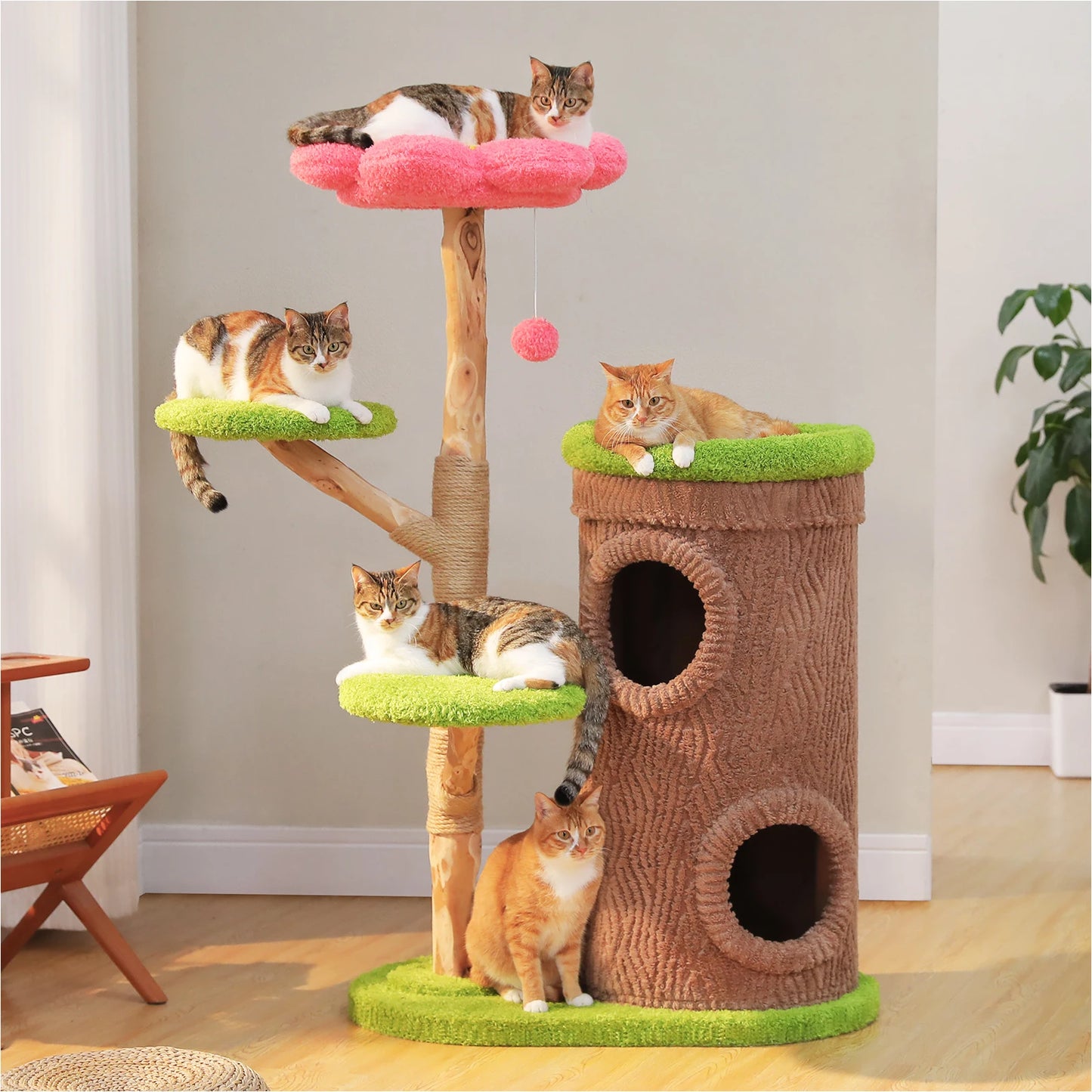 PAWZ Road Large Cat Tree With Four Condos And Scratching Post