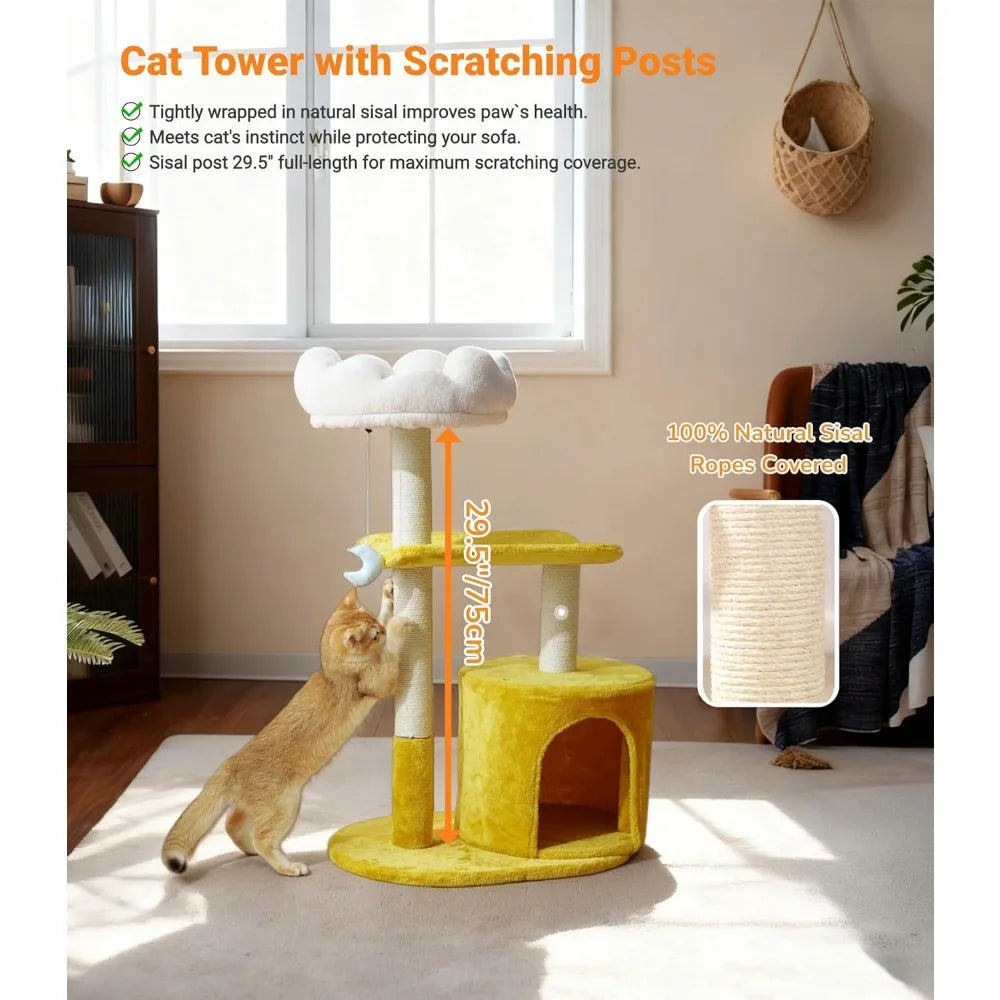 NBVCX Multi Level Cat Tree Tower With Cozy Padded Bed by Annie N Poe Cattastic Supplies