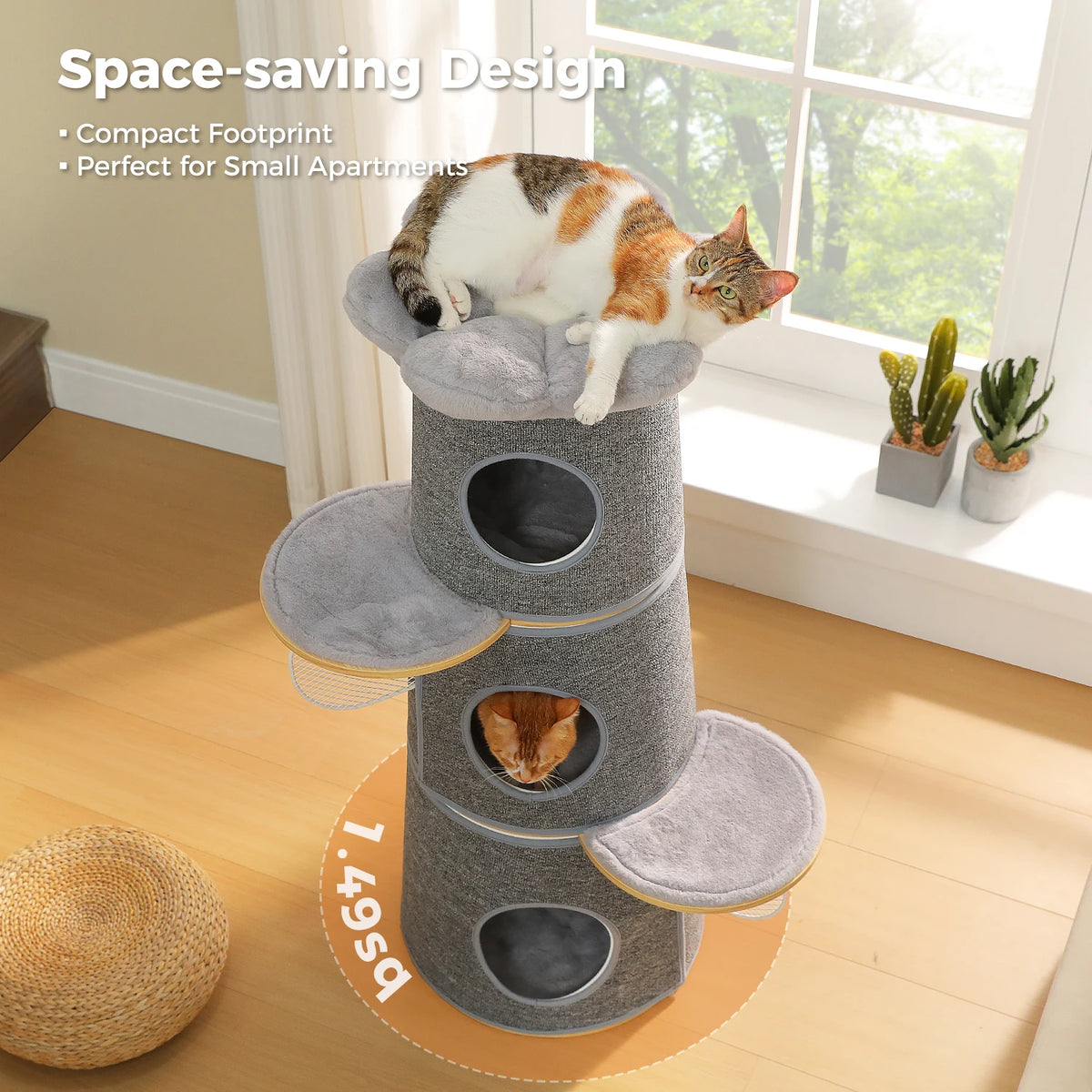 PAWZ Road Modern Cat Tree With Condos And Flower Perch