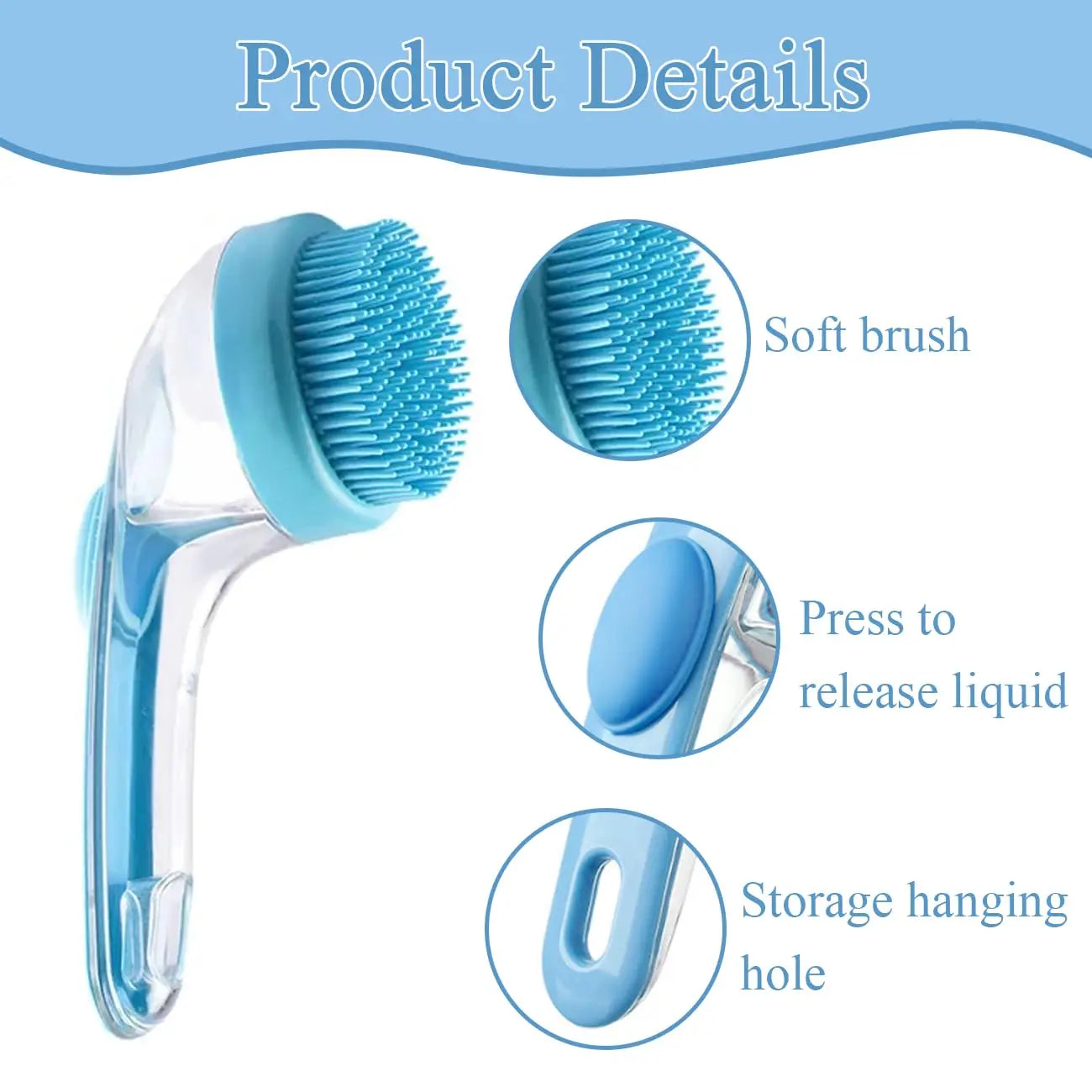 Pet Bath Brush Silicone Grooming Device for Dogs and Cats