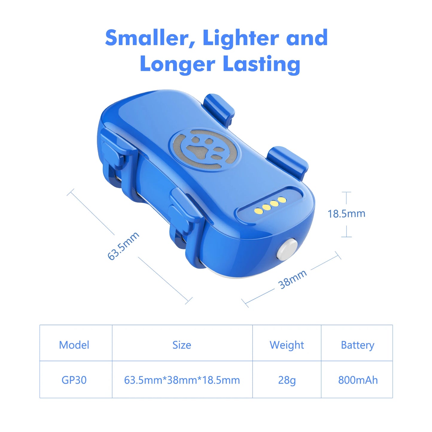 GPS Pet Tracker for Dogs Cats Real Time Tracking Unlimited Distance QR Code Anti-Lost Locator with 1-year Service