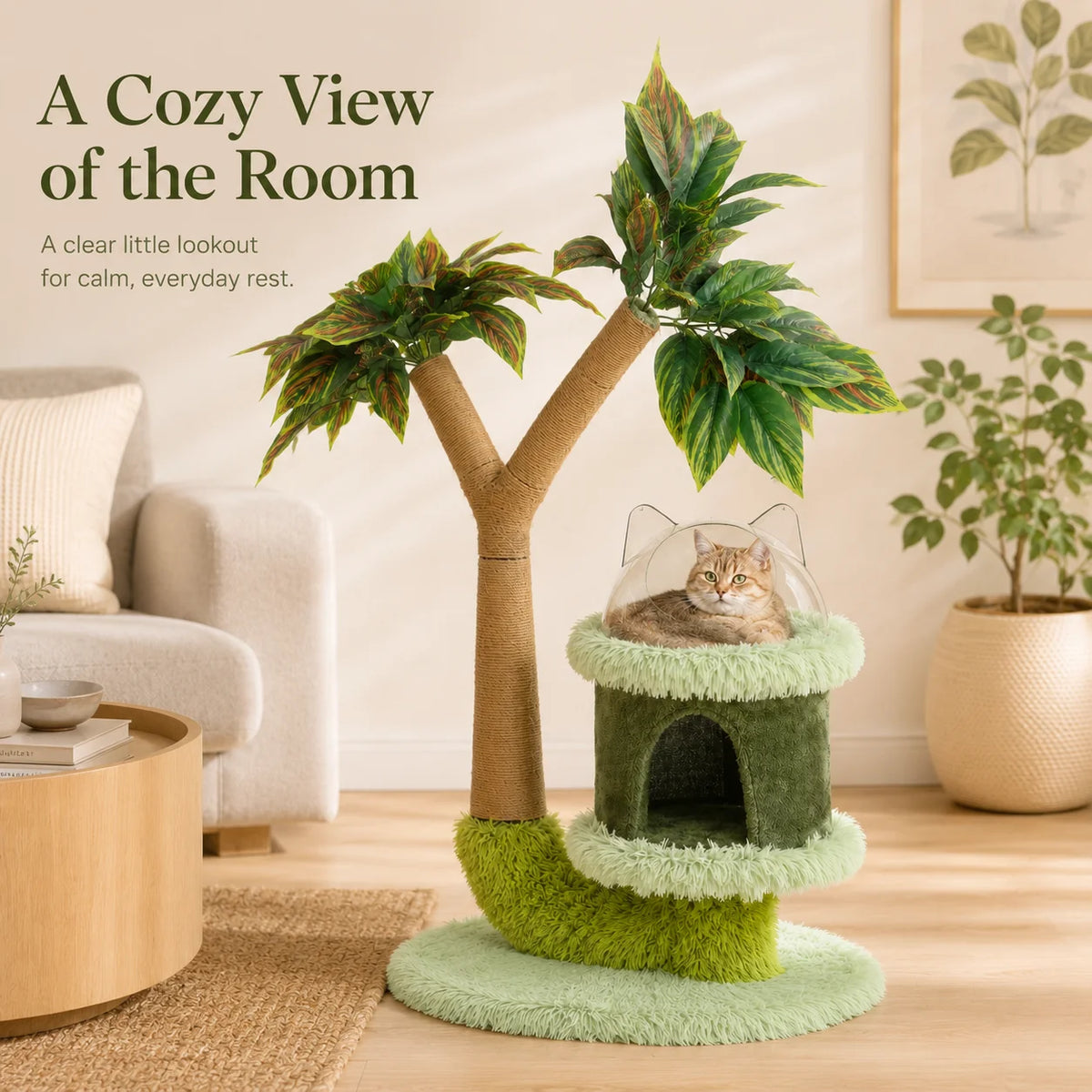 Mango Tree Cat Tree With Cozy Perch And Scratching Post