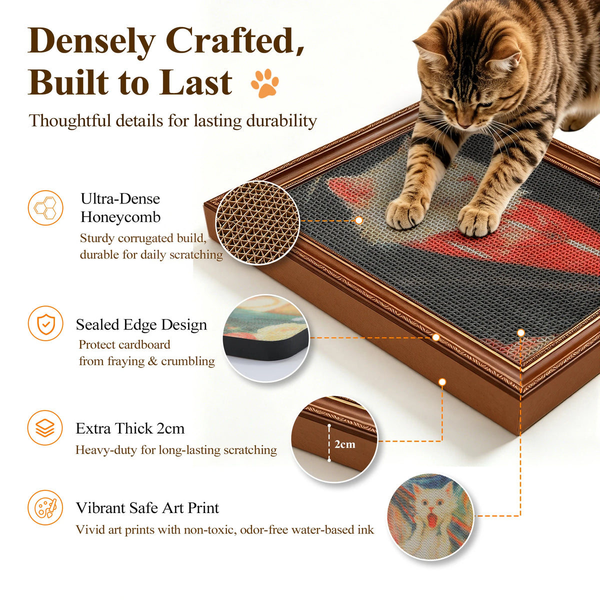 PAWZ Road 3-Pack Corrugated Cat Scratcher With Adhesive Strips