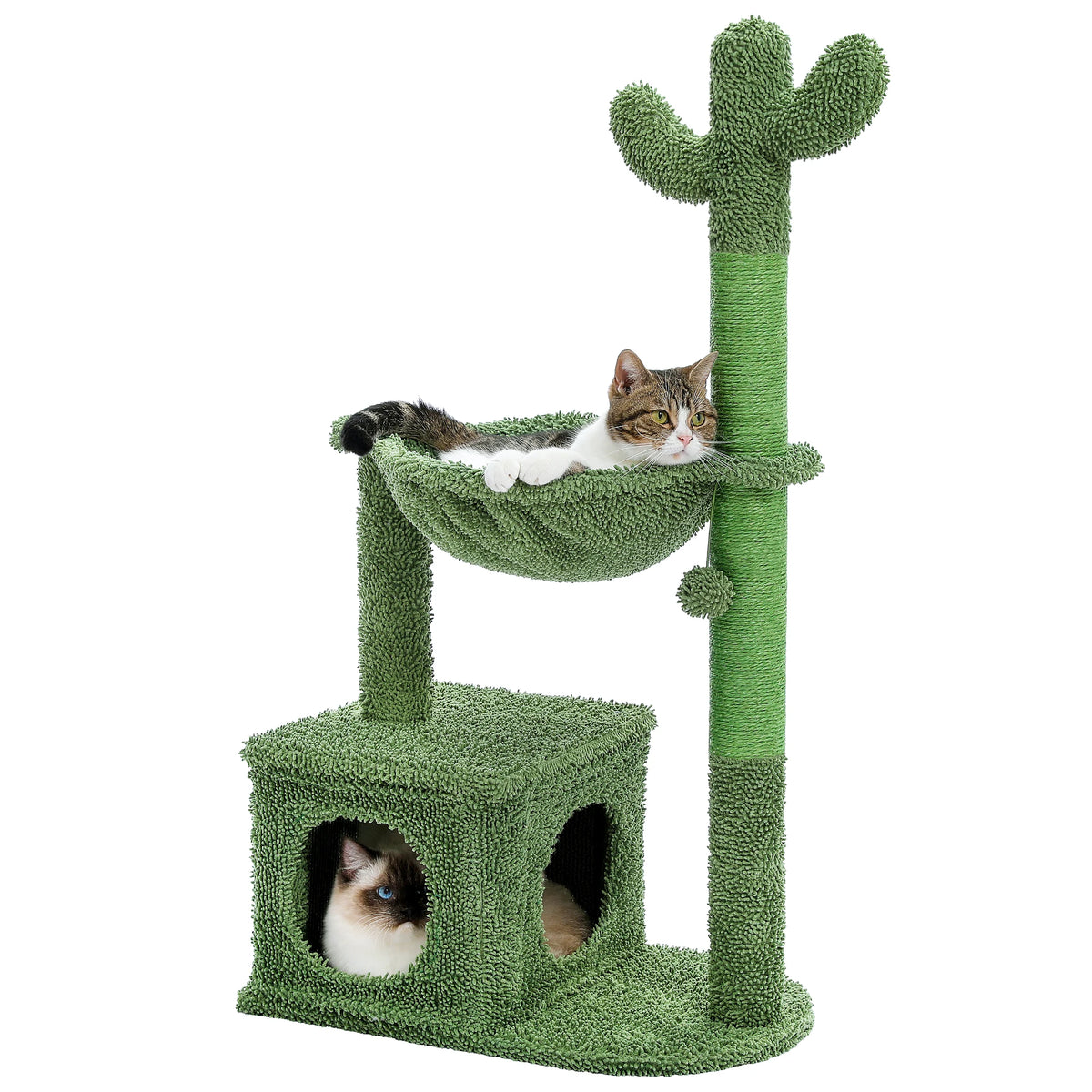 PEQULTI Cat Tree With Condo Hammock And Scratching Post